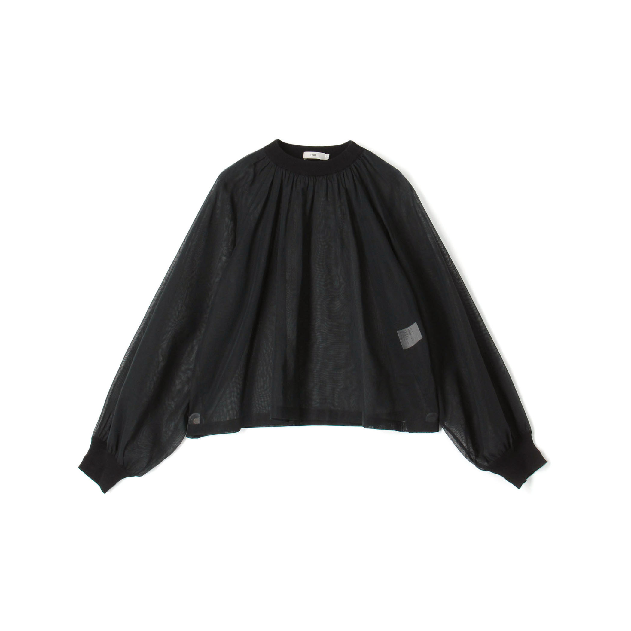 HYKE COTTON VOILE SHIRRED BLOUSE シアーブラウス