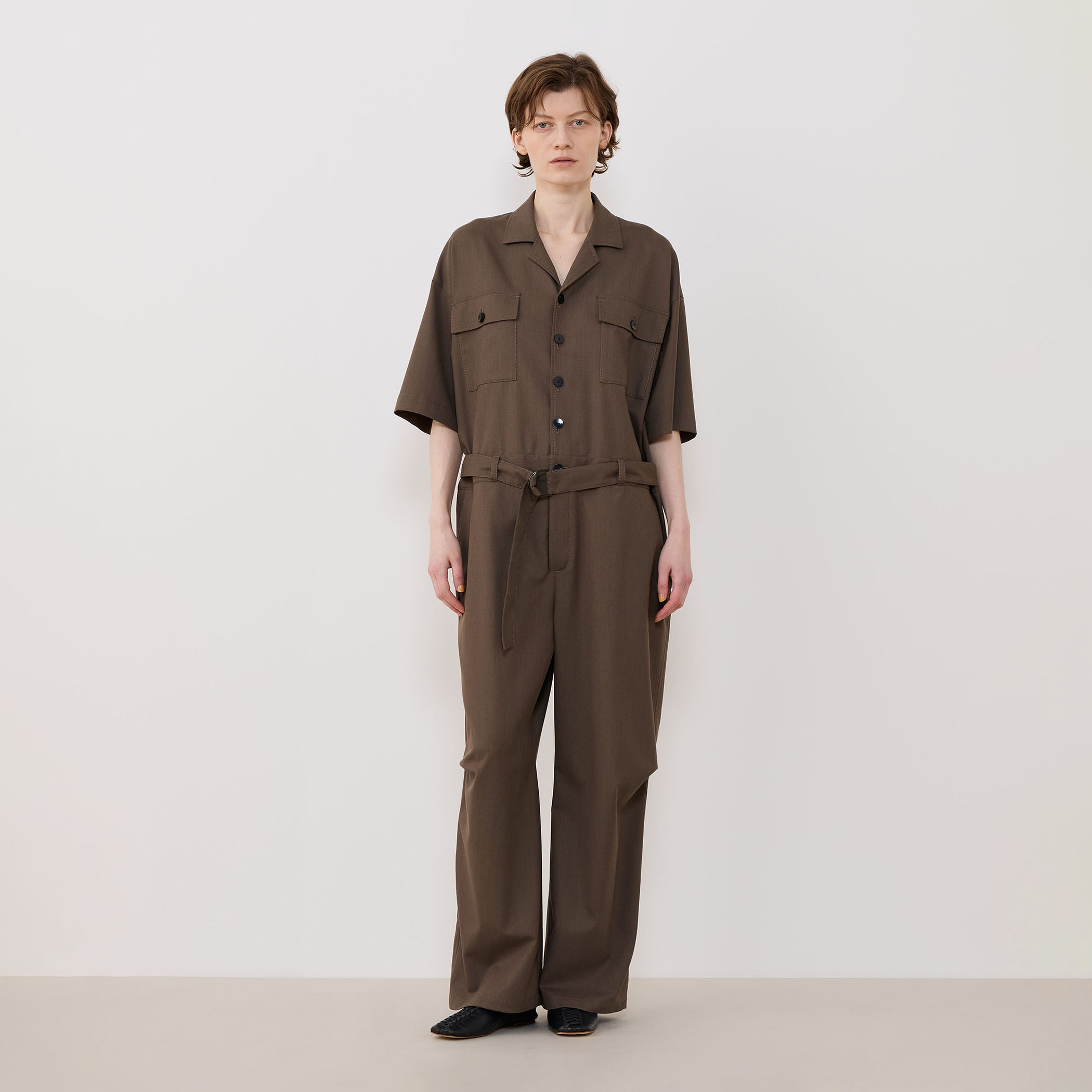 BLESS N°19　オールインワン　ジャンプスーツ　グレー　ウール　イタリア製 BLESS N°19 オールインワン ジャンプスーツ グレー ウール