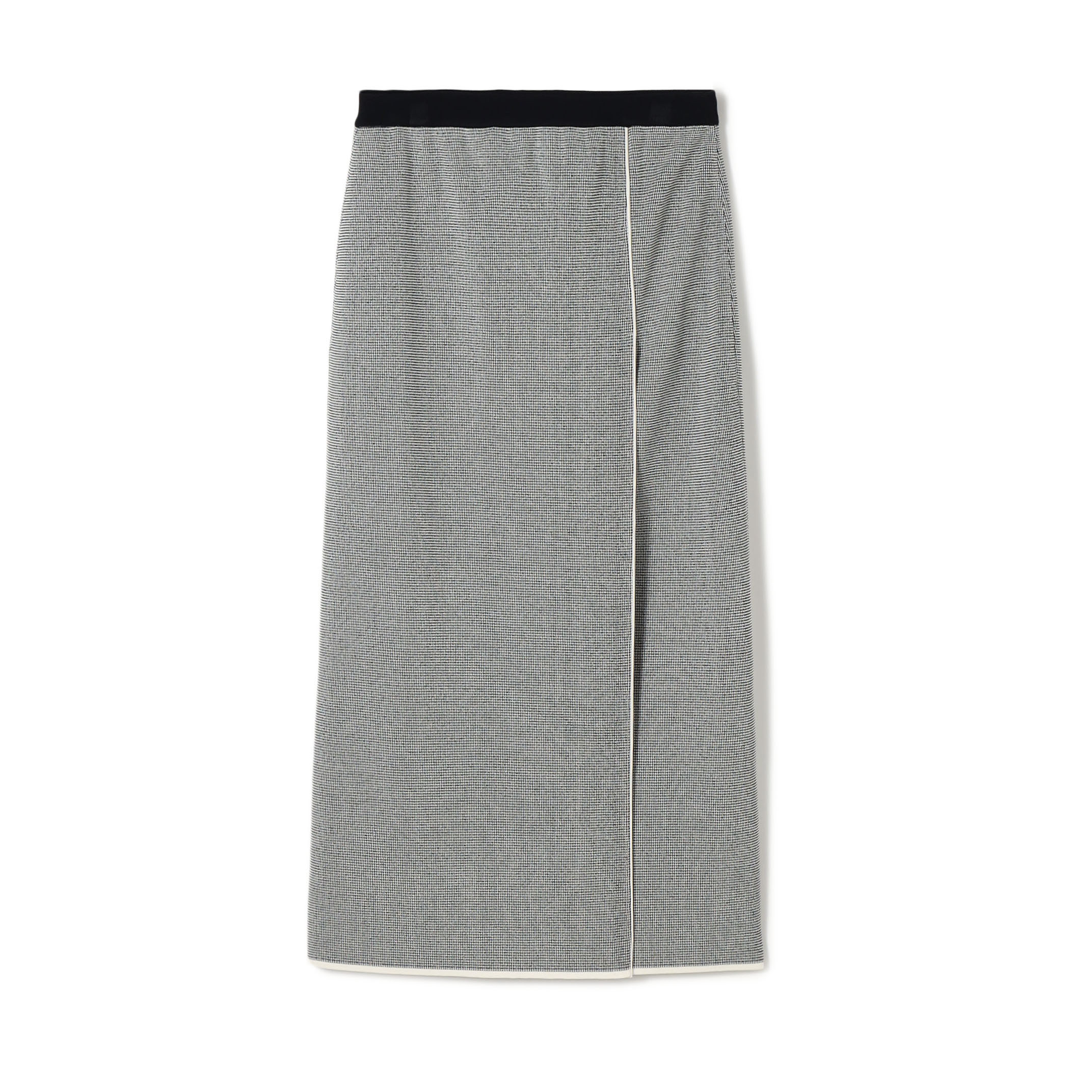 ストレッチダブルジャカード パイピングニットスカート