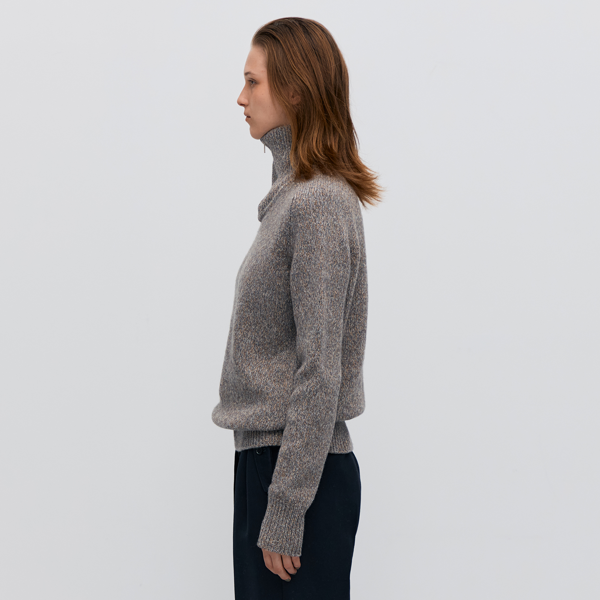 ウールナイロンメランジ ジップアッププルオーバー｜トゥモローランド