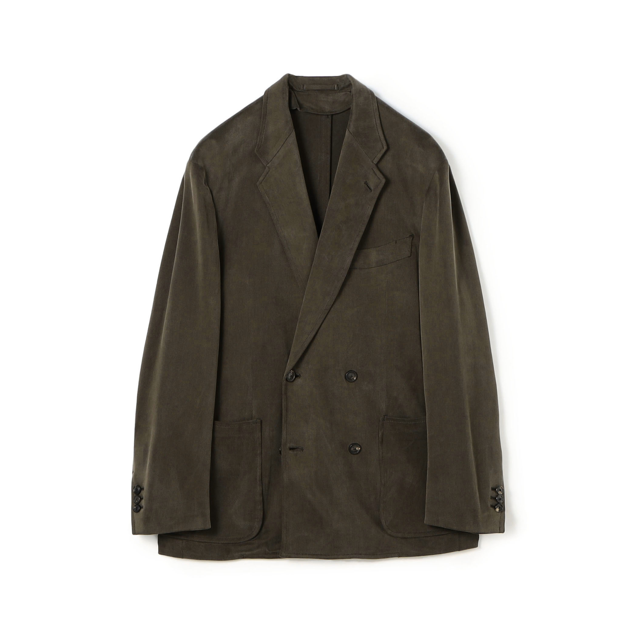 キュプラナイロンポリウレタン ダブルブレステッド4Bジャケット STAFF JERSEY