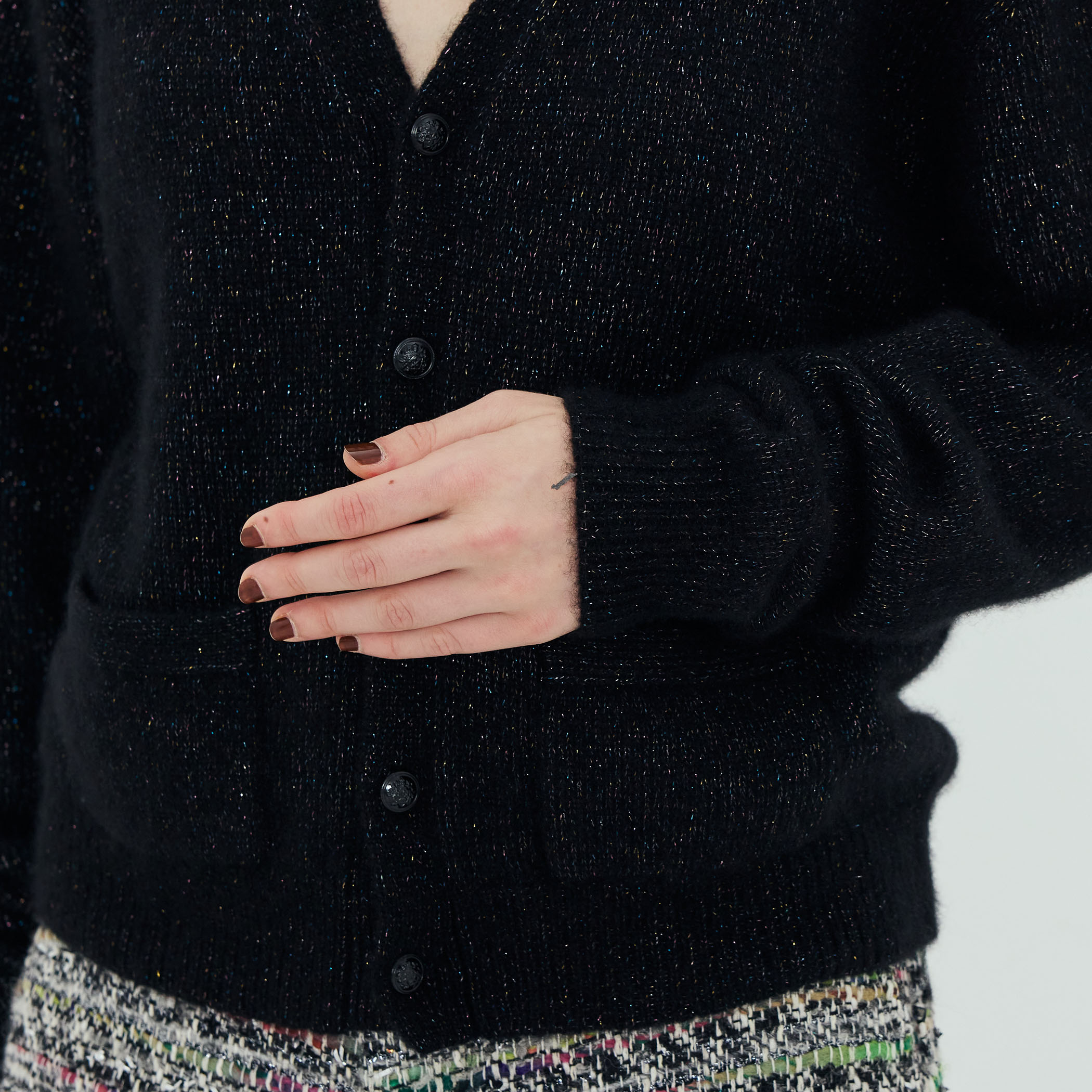 バレンタイン　40 黒カシミアカーディガン バレンタイン 40 黒カシミアカーディガン