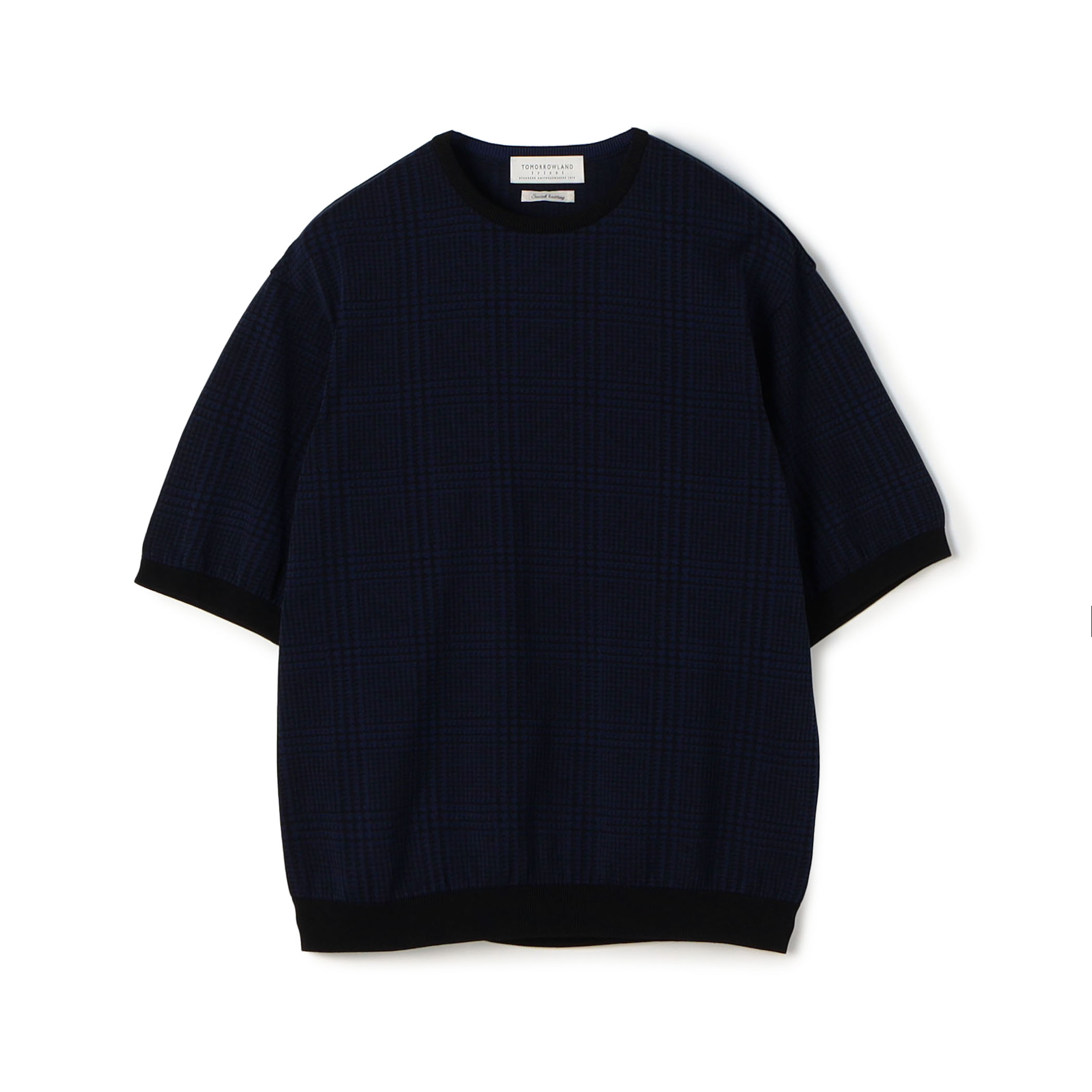 TOMORROWLAND tricot チェック柄 コットンハーフスリーブ ニット