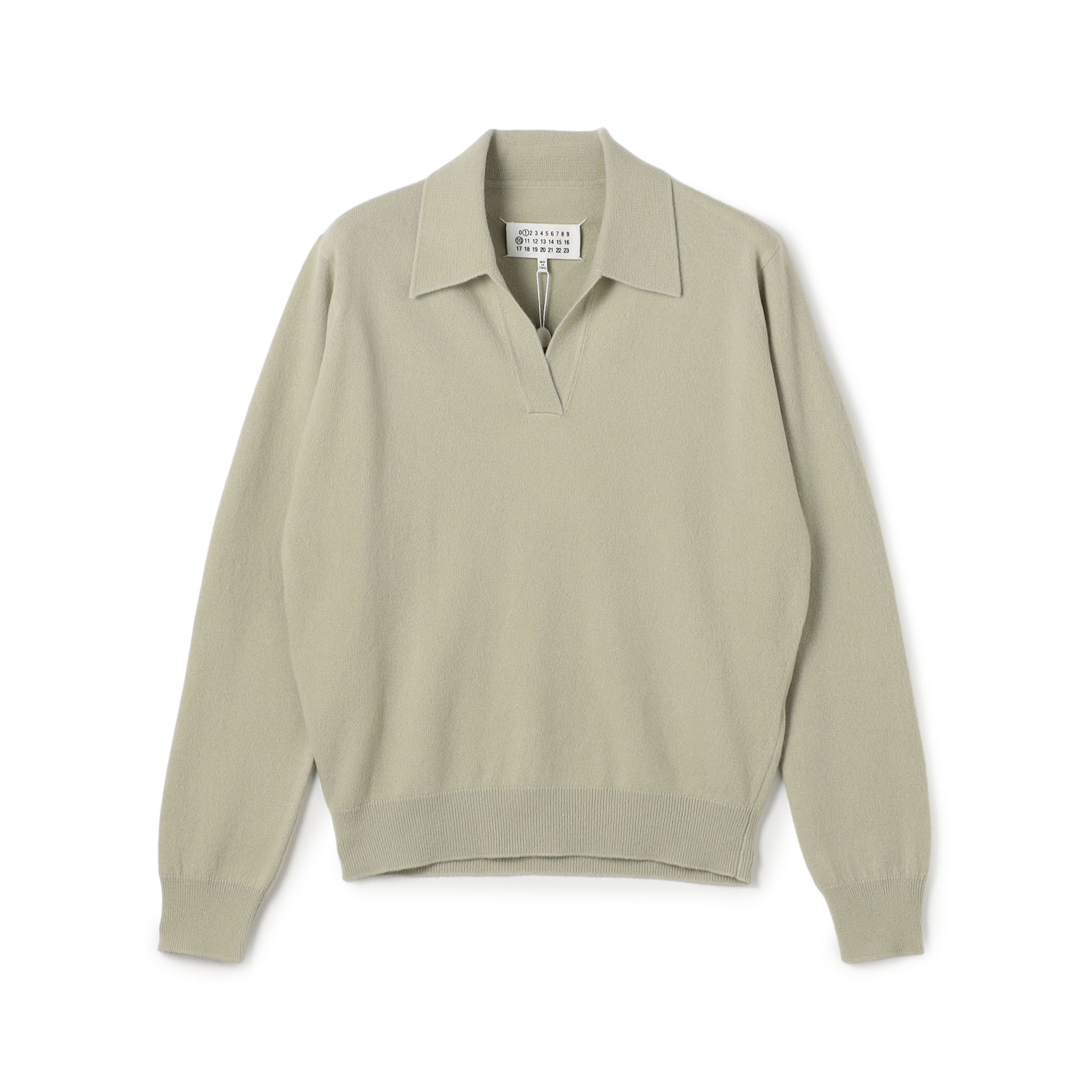 maison margiela ネイビー・ベージュ ポロシャツ ニット 本物ファッション - maison margiela ネイビー・ベージュ ポロシャツ