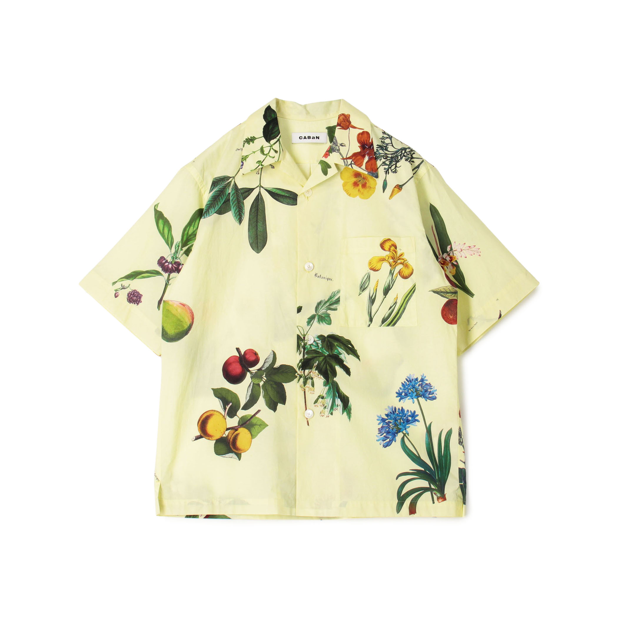 CABaN コットン Green Showerプリント ハーフスリーブシャツ
