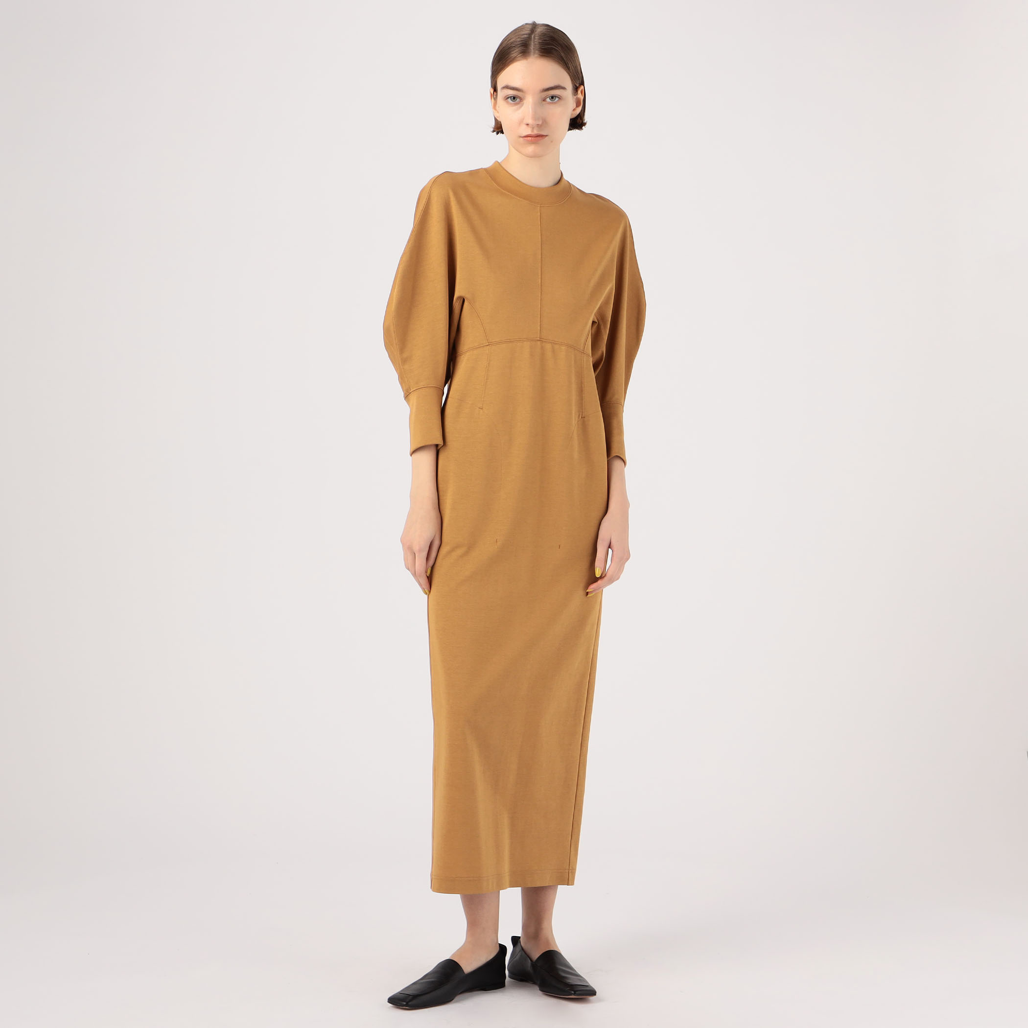 Mame Cotton Jersey Dress -ネイビー - ロングワンピース/マキシワンピース