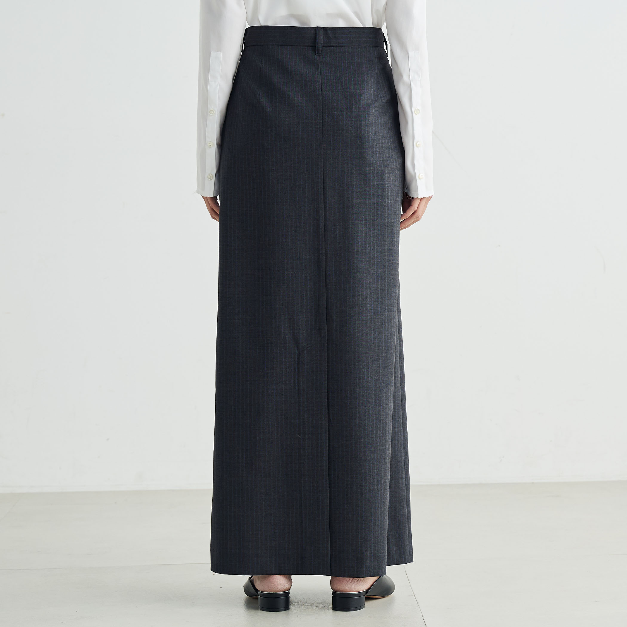 ウールストライプ ロングスカート｜トゥモローランド 公式通販