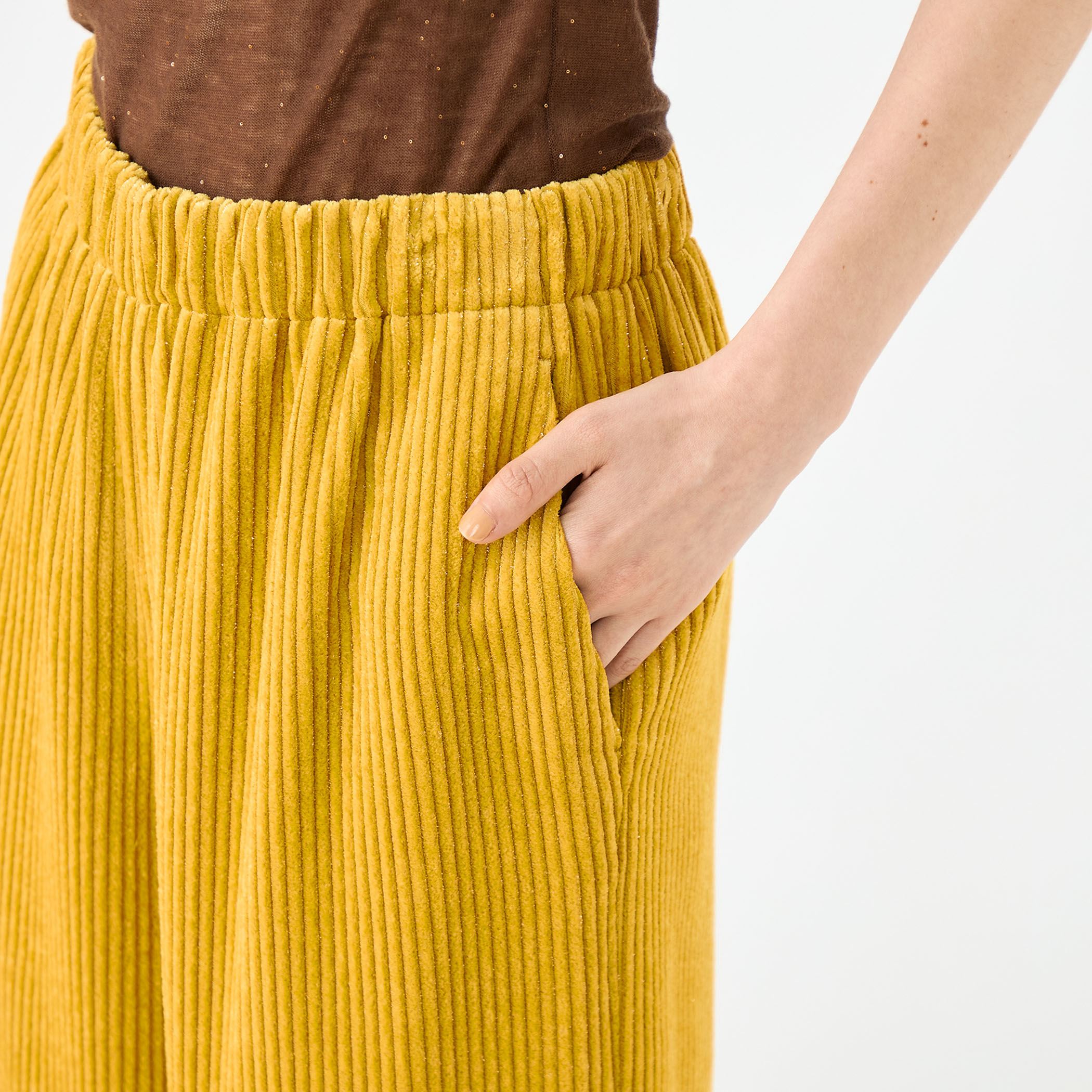 BOSSia品 ラメコーデュロイ ワイドパンツ｜トゥモローランド 公式通販