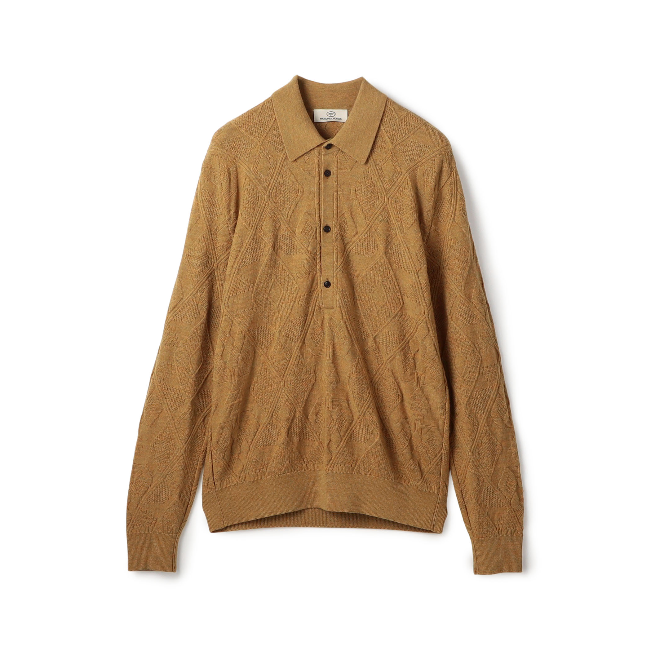 Plage WOOL ポロニットシャツ Plage WOOL ポロニットシャツ 18gサマーニットポロシャツ(1 BLUE