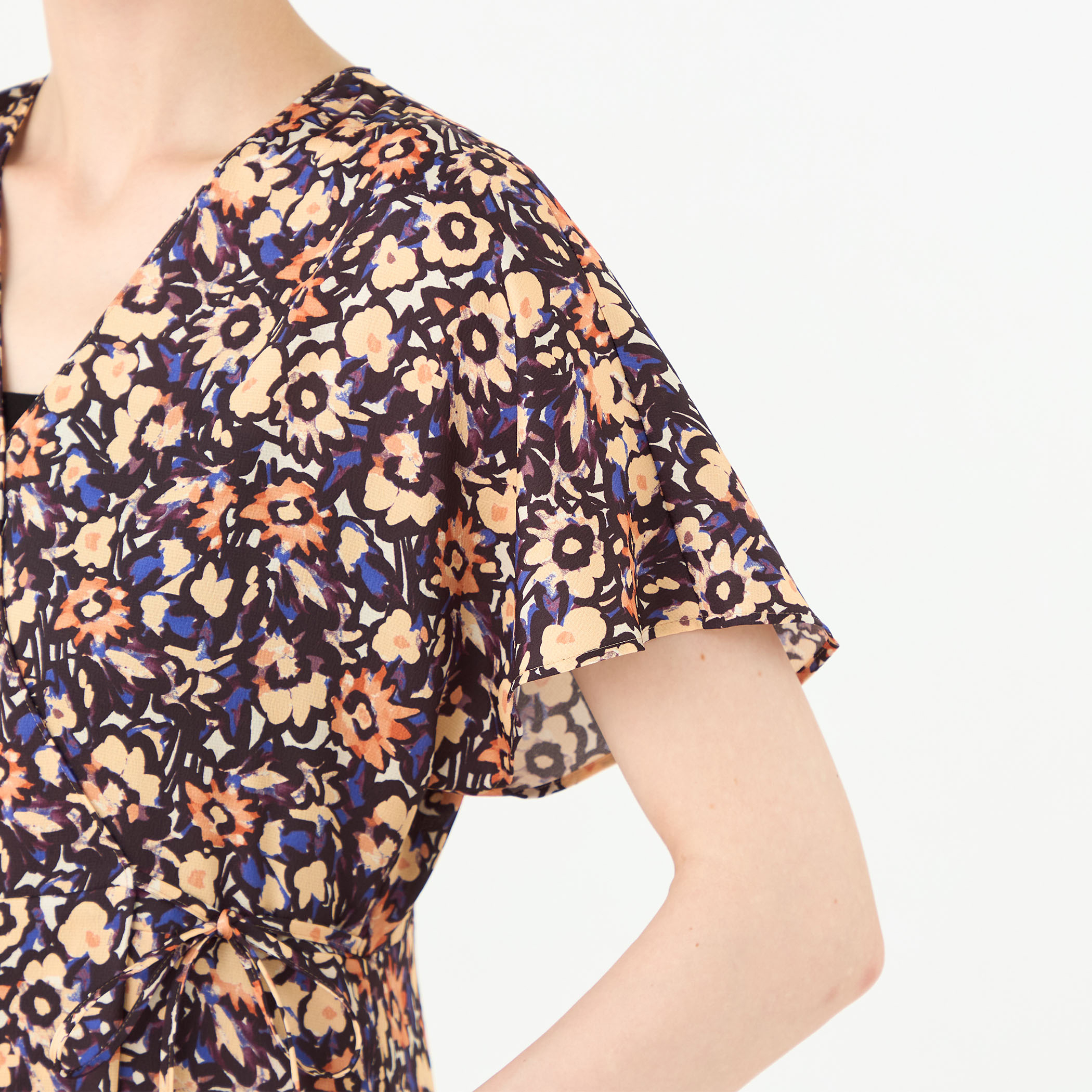 フィールドフラワープリント カシュクールワンピース