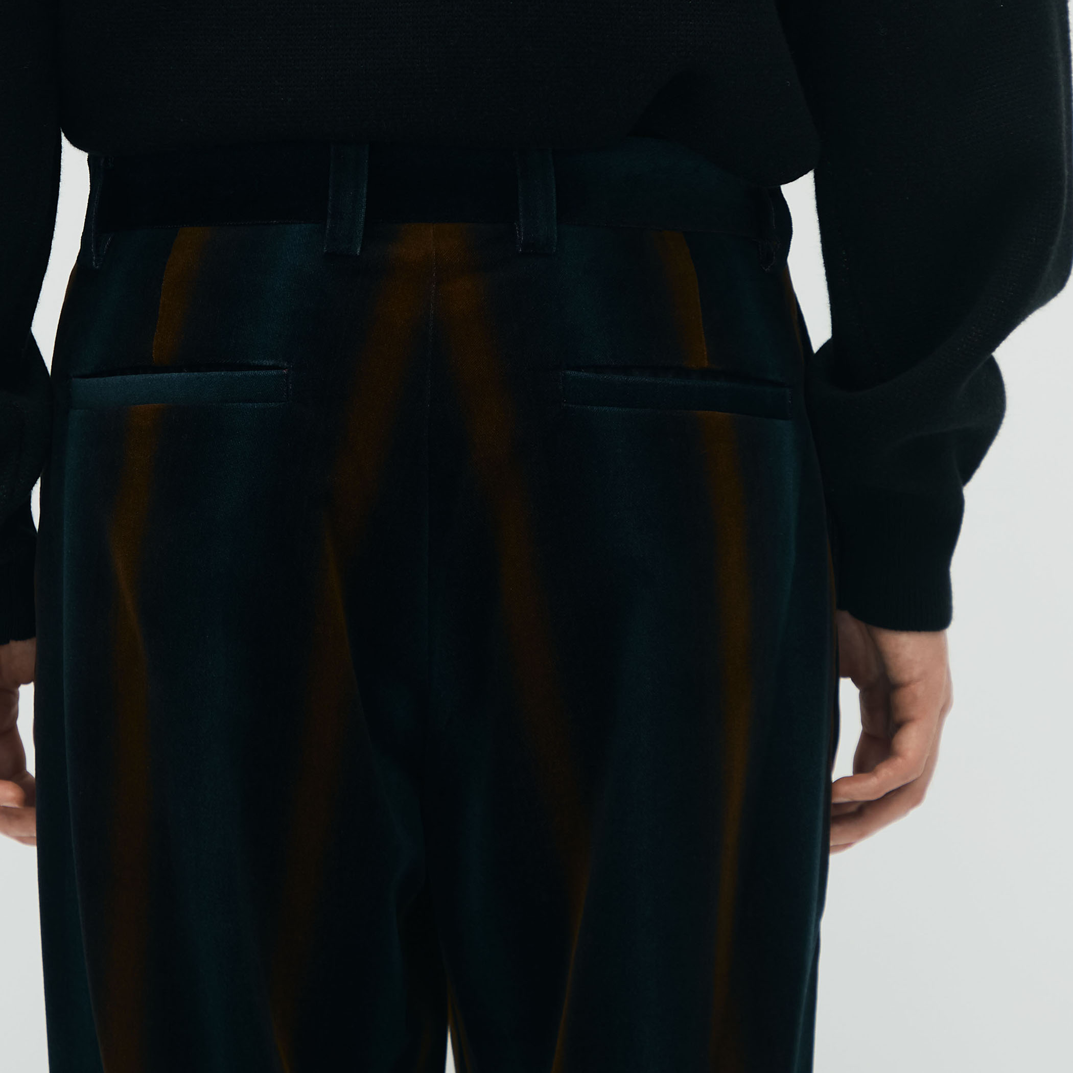 CABaN ベロア グラデーションストライプ1タックパンツ