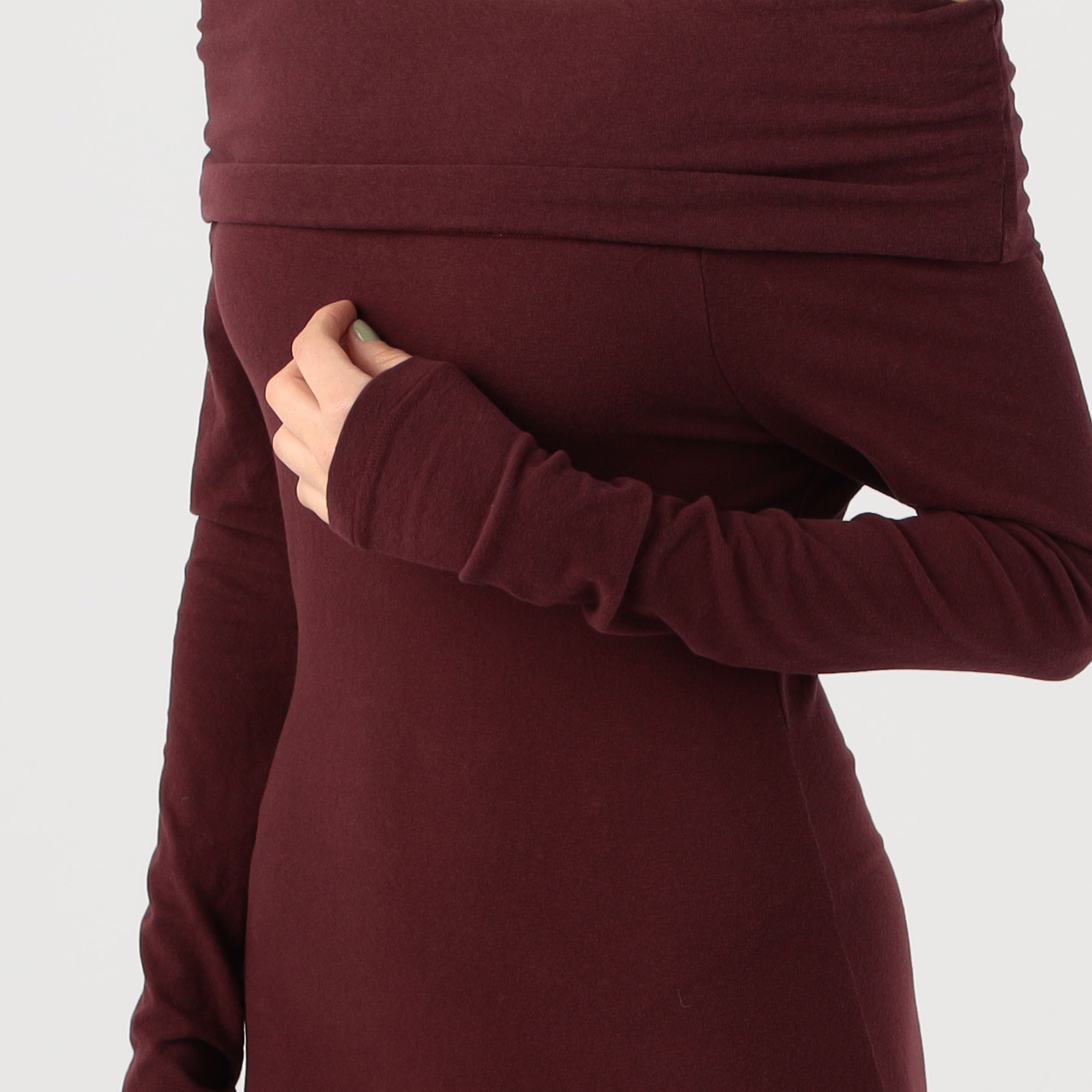 ブラッシュドコットンジャージー オフショルダーワンピース WRBJ6780