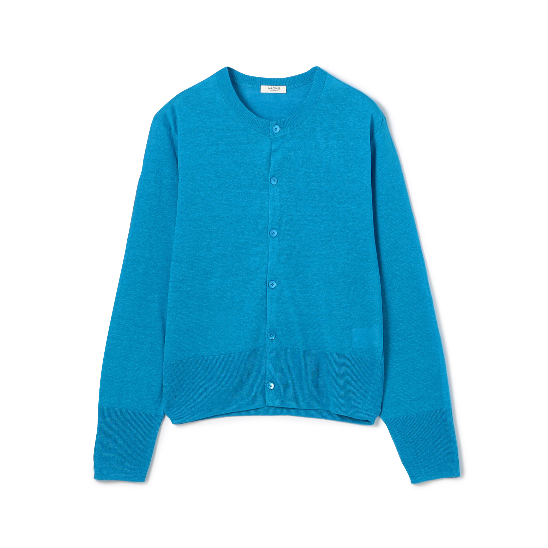 プレーンリネン クルーネックカーディガン