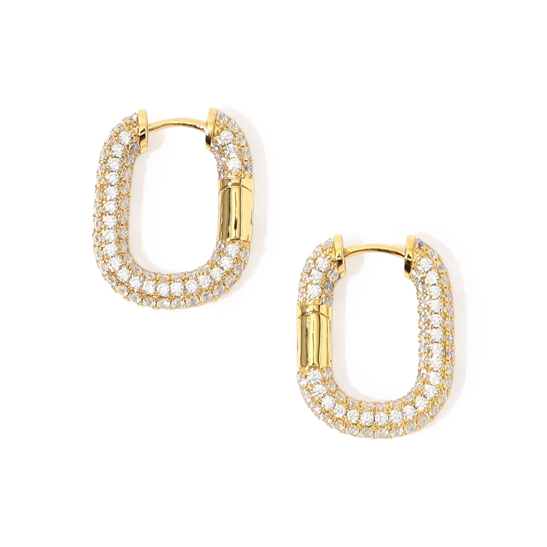 LUV AJ XL PAVE CHAIN HOOPS ピアス