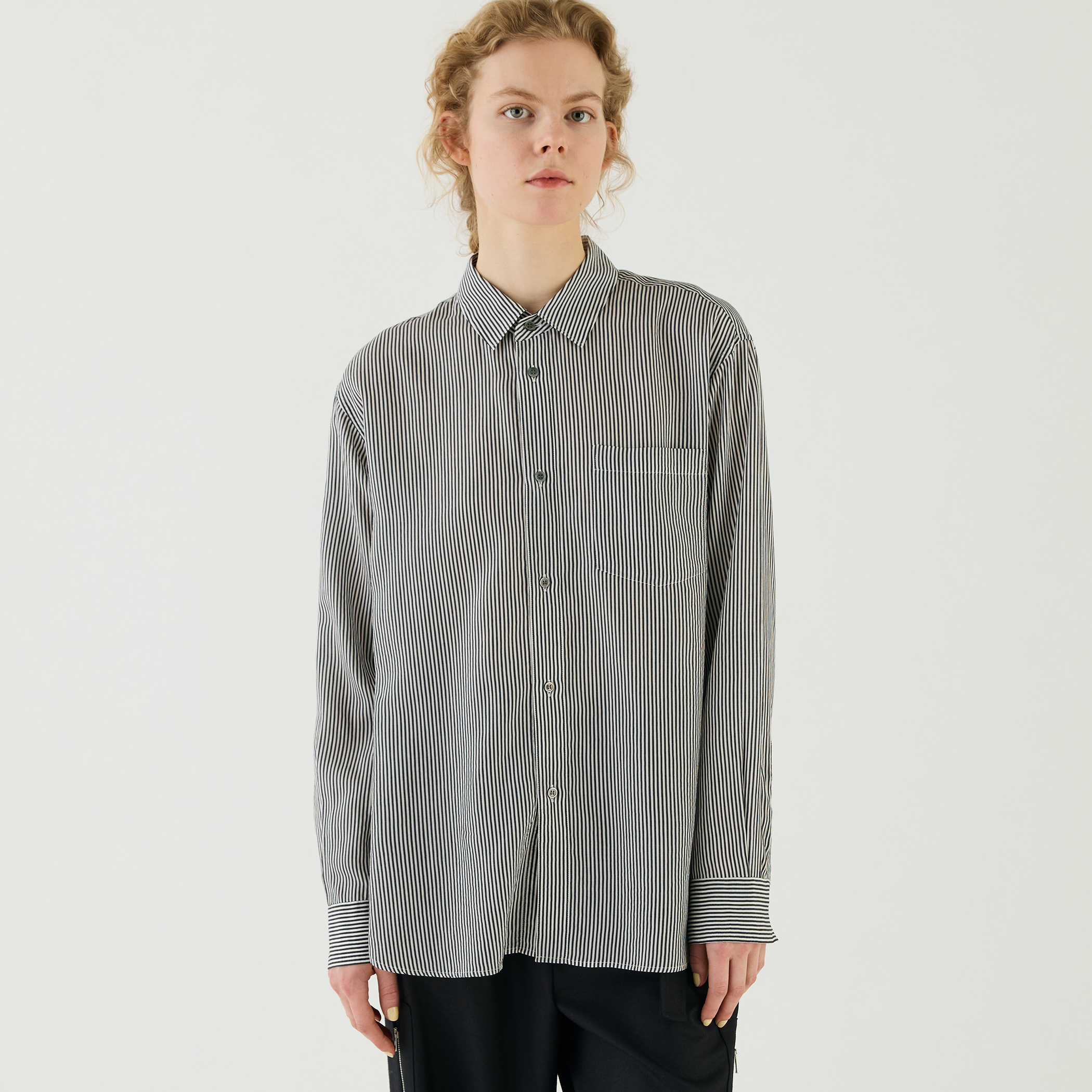 □セルロースシルクブロード カラーシャツ｜トゥモローランド 公式通販