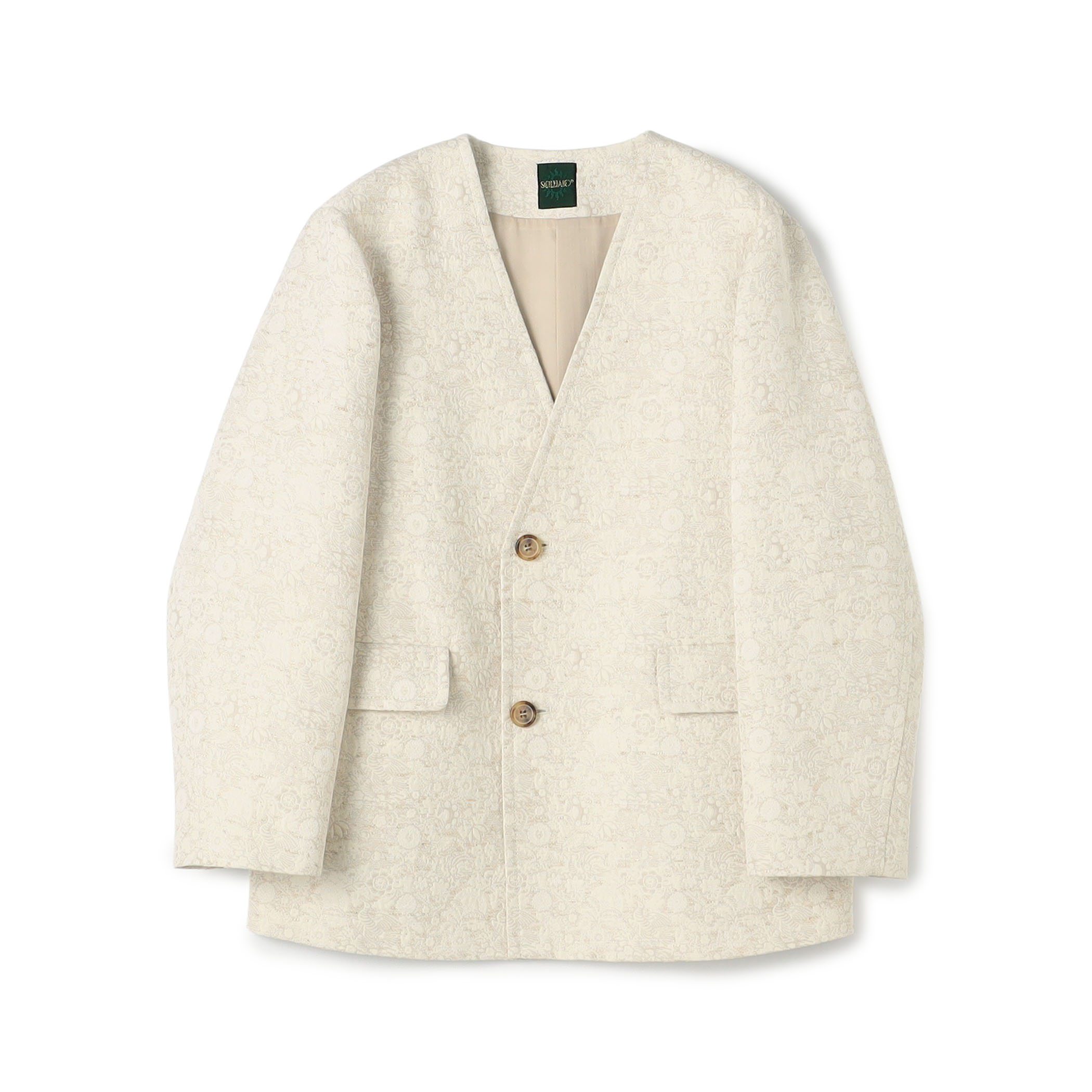 ボタニカルジャカード カラーレスジャケット