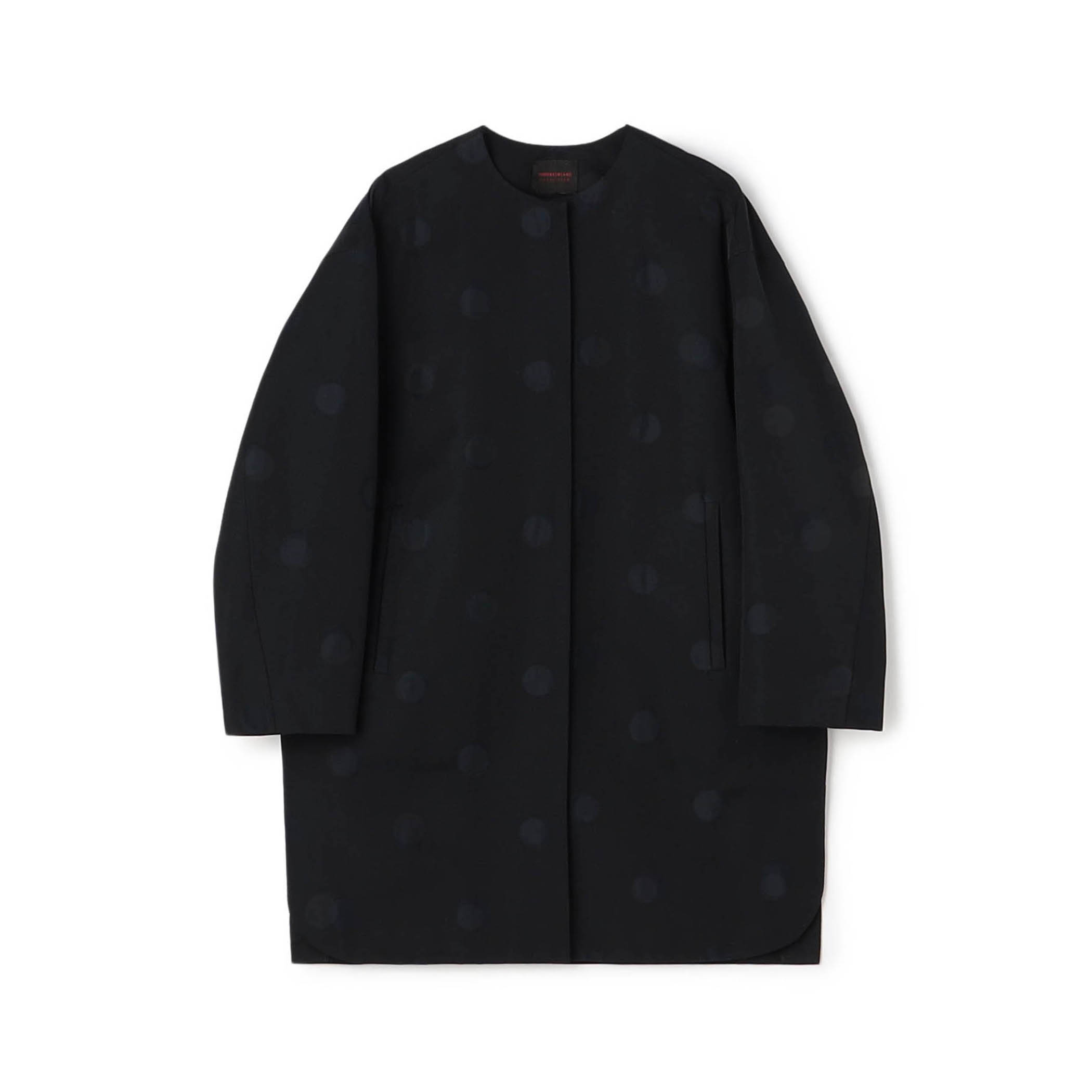 グログランドット ノーカラーコート