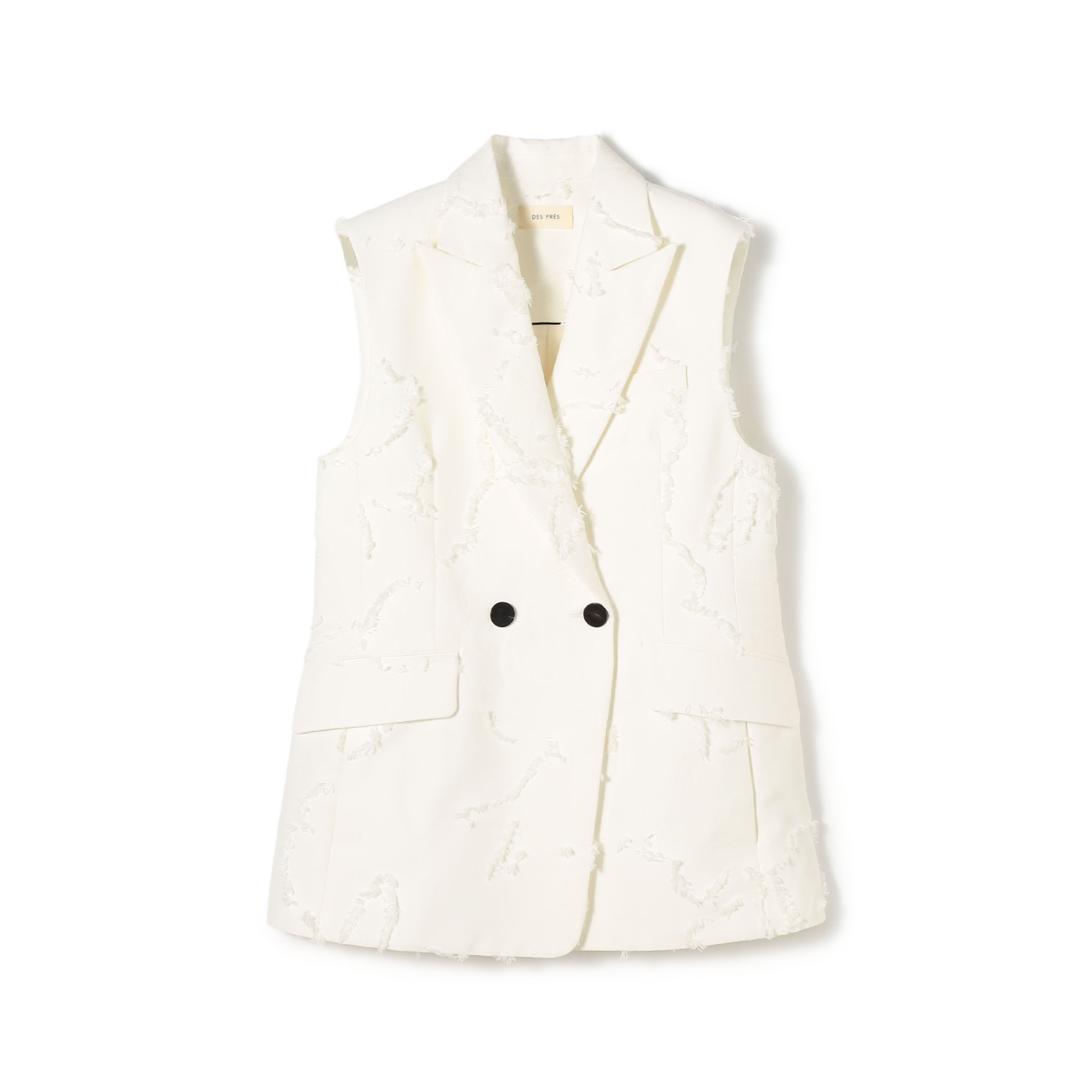 フリンジジャカード ピークドラペルジレ