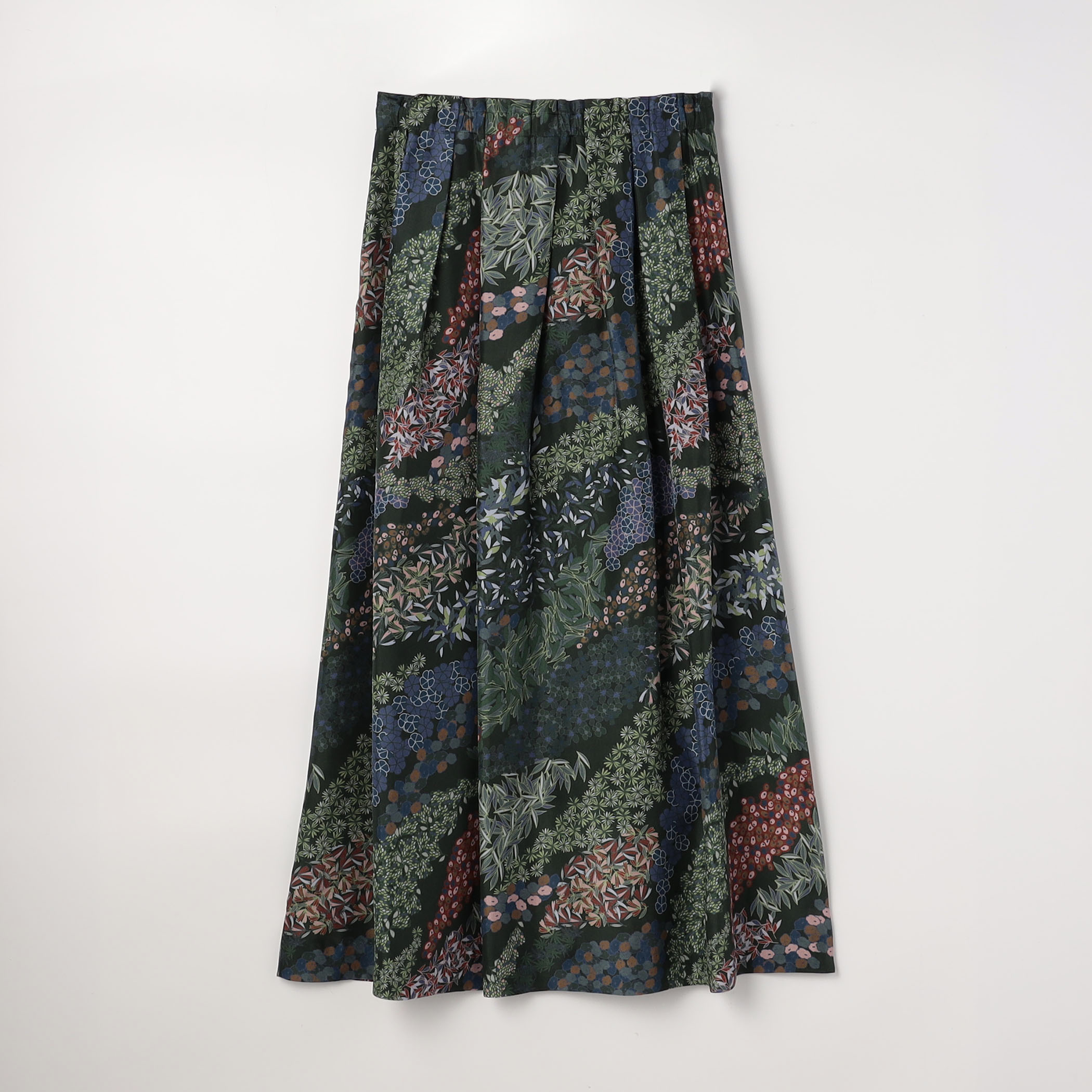 FLOWER RIVERプリント タックロングスカート｜トゥモローランド 公式通販