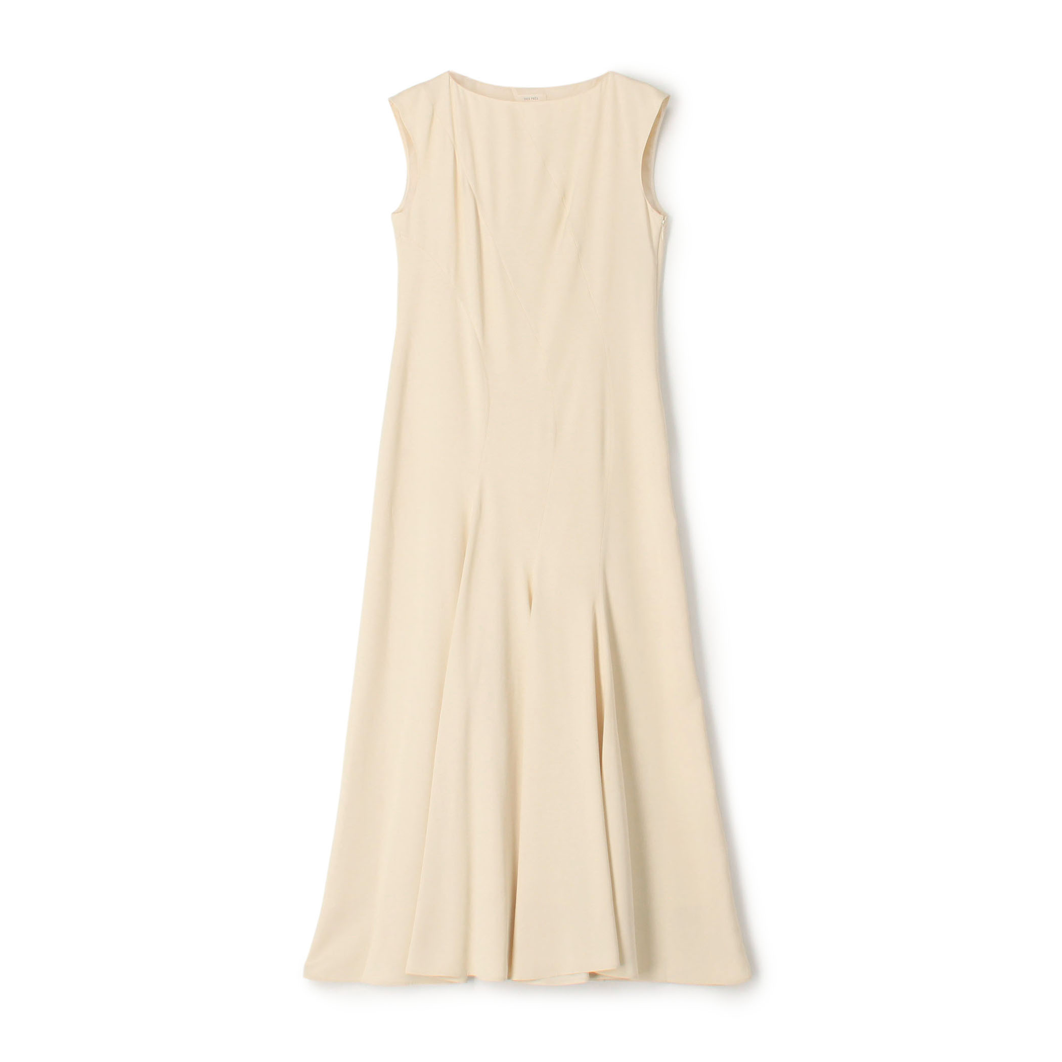 グロッシーサテン シームフレアワンピース