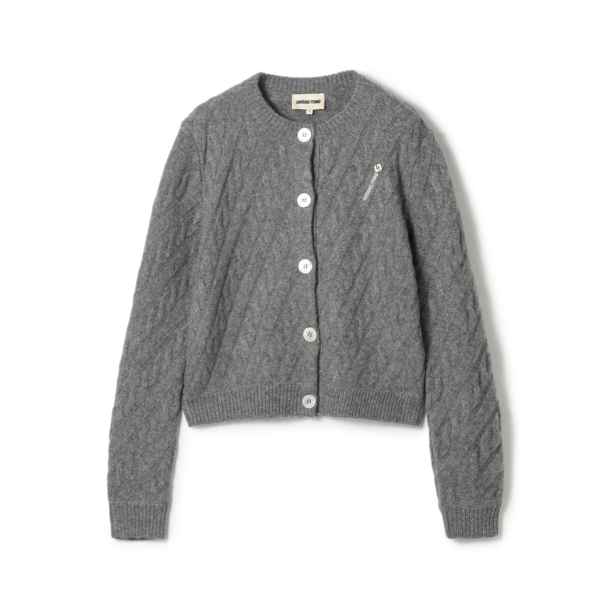 SHUSHU/TONG Cable Knit Cardigan ケーブルニット カーディガン