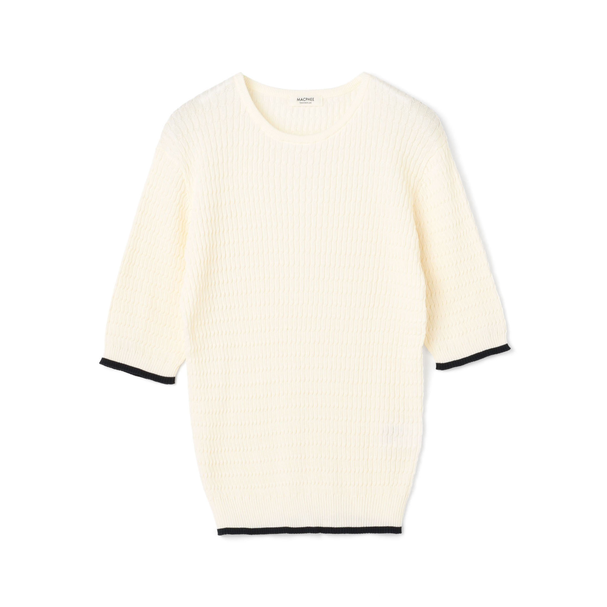 コットンナイロンケーブル ハーフスリーブプルオーバー