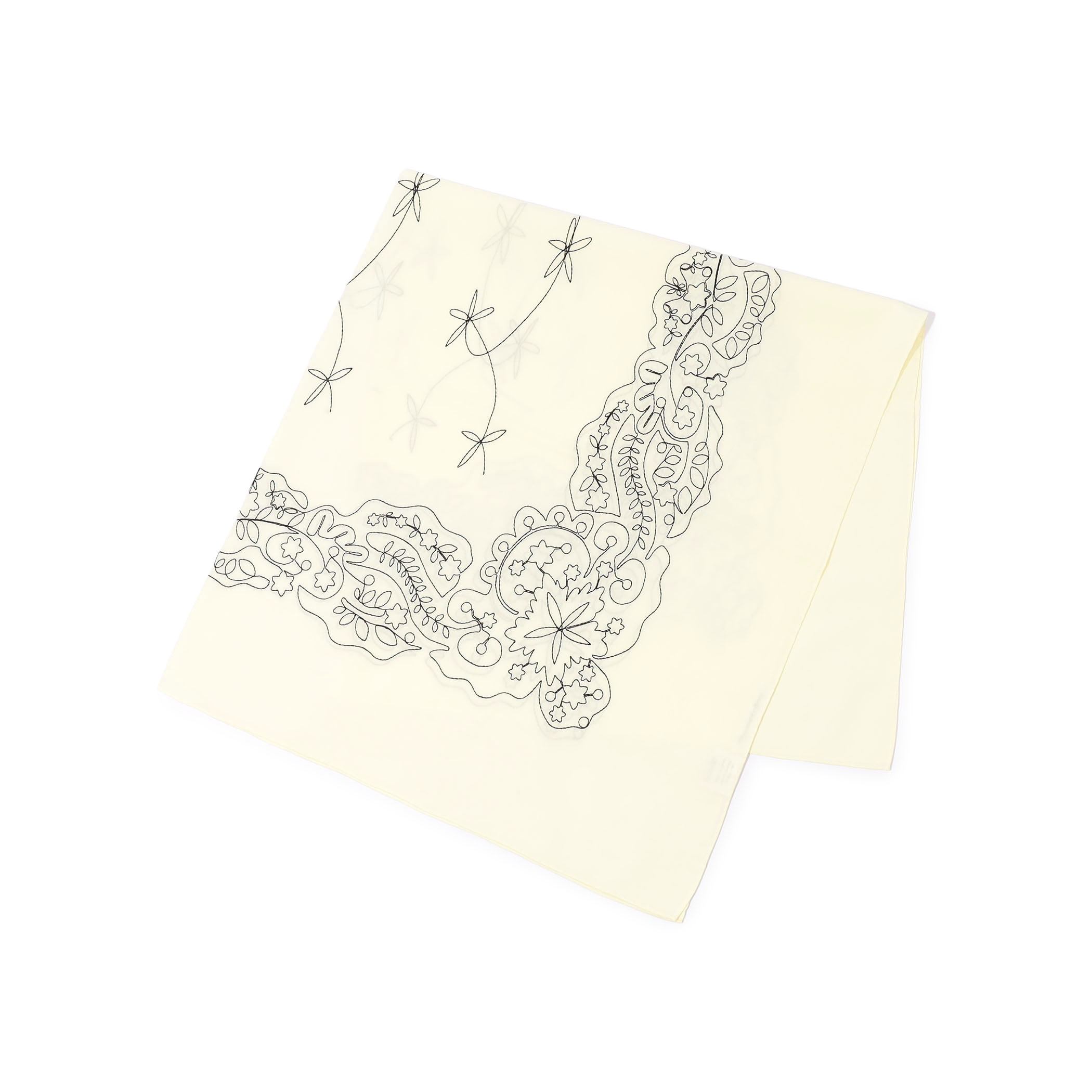 ASAUCE MELER コットンシルクエンブロイダリー バンダナスカーフ