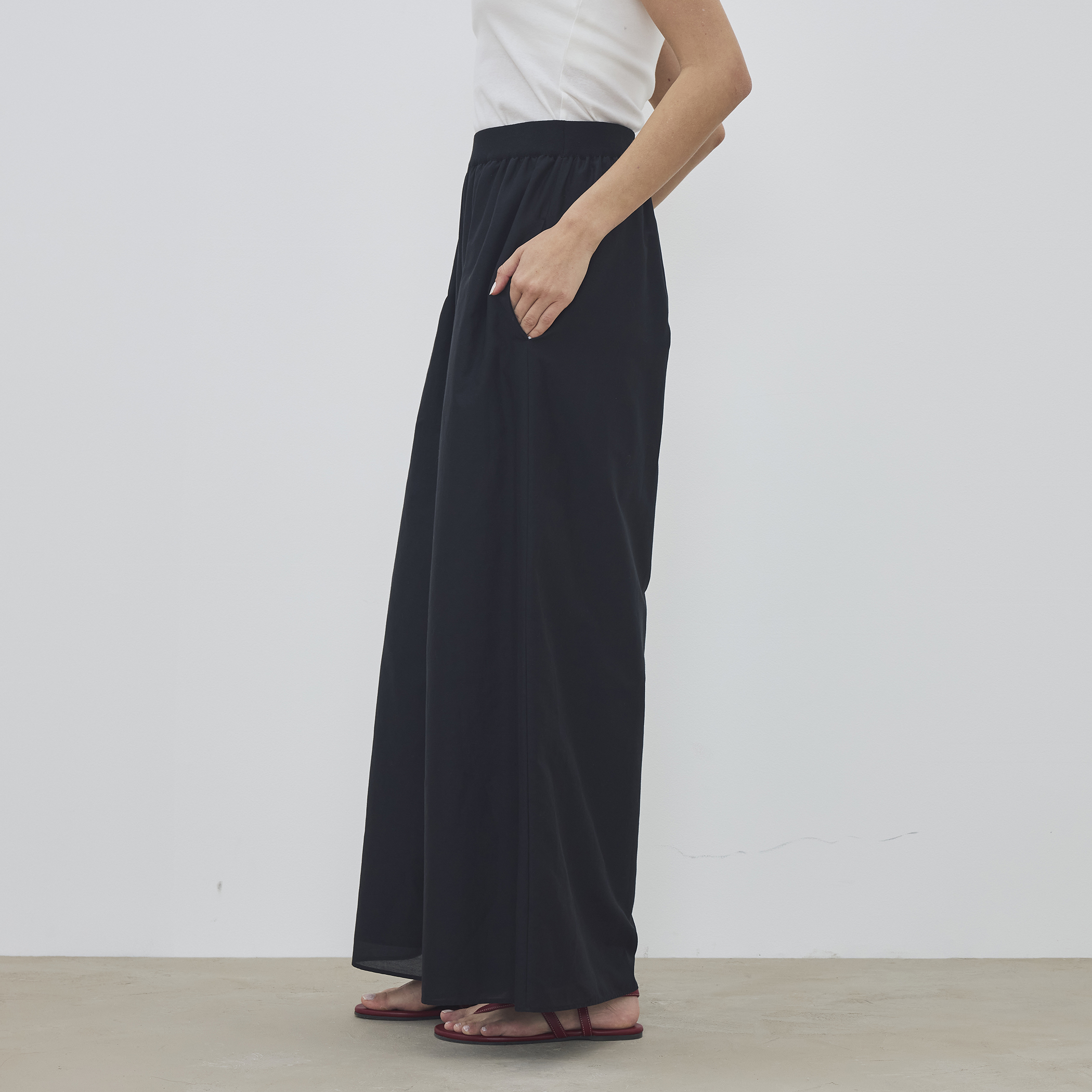 美品24年モデル◆定価3.5万◆デプレ◆コットンシルクローンギャザーワイドパンツ コットンシルクローン ギャザーワイドパンツ（その他パンツ）｜DES