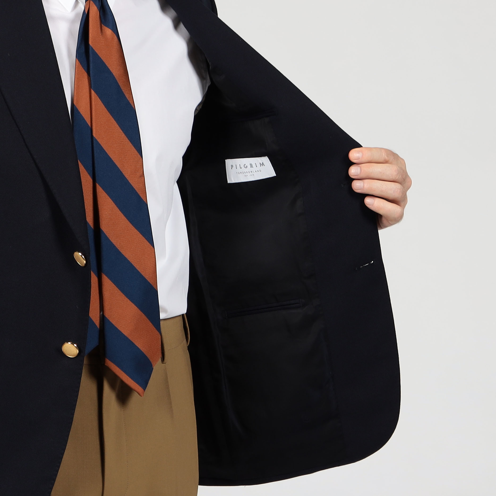 未使用 トゥモローランドピルグリム NOVARA シルク100% サッカーJKT シルクウールモヘヤ シングルブレステッド2Bジャケット NOVARA