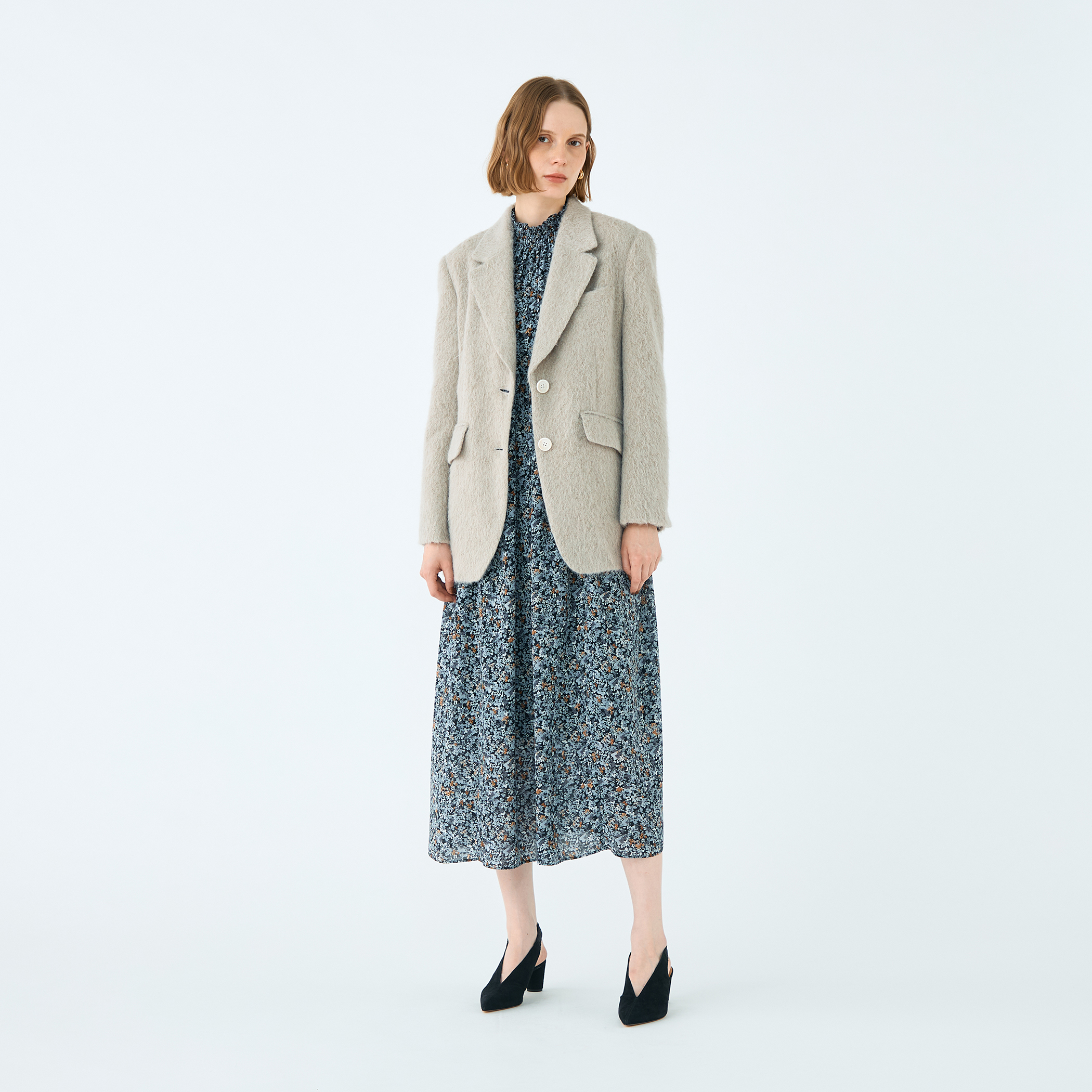 ライトアルパカシャギー テーラードジャケット