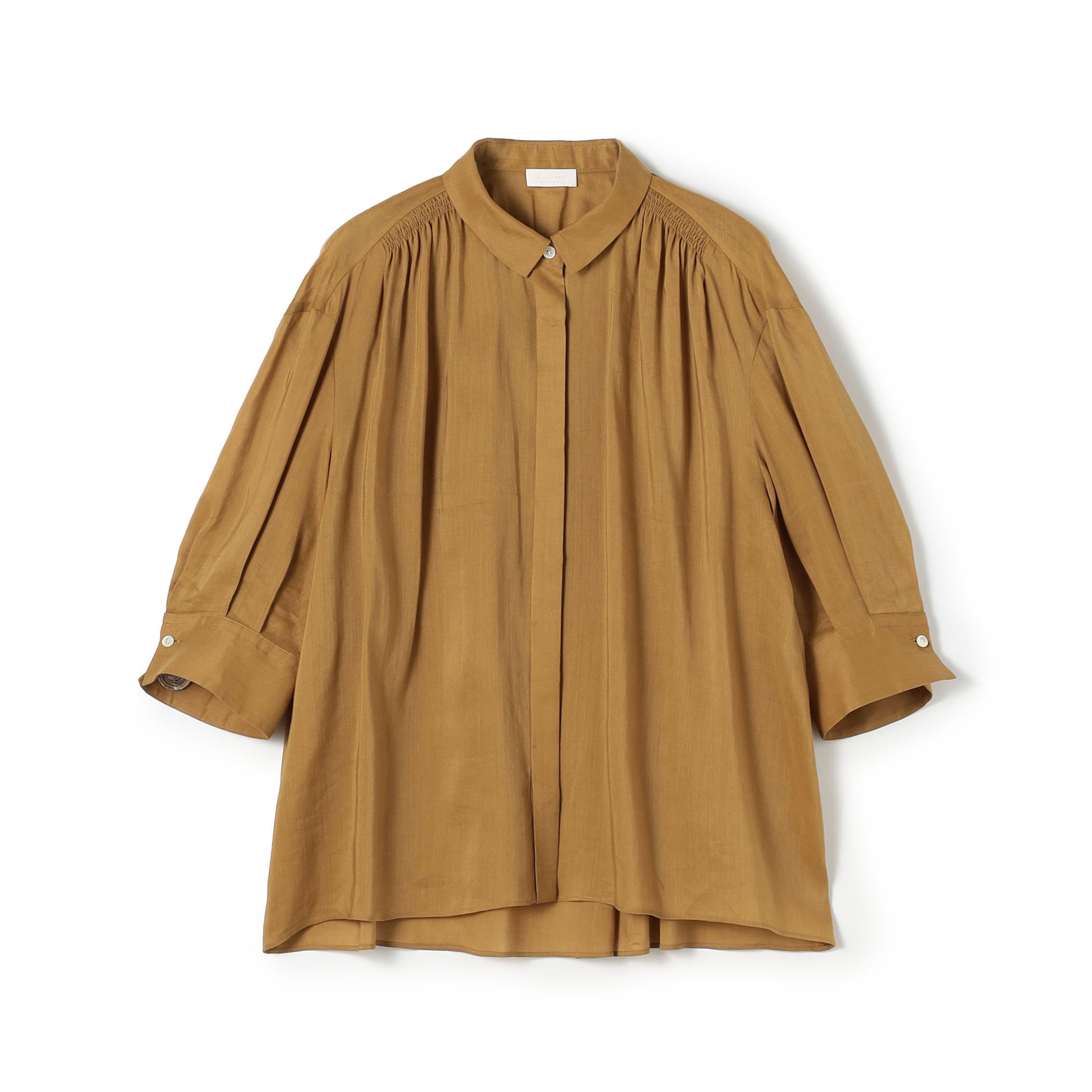 スムースラミー ハーフスリーブブラウス