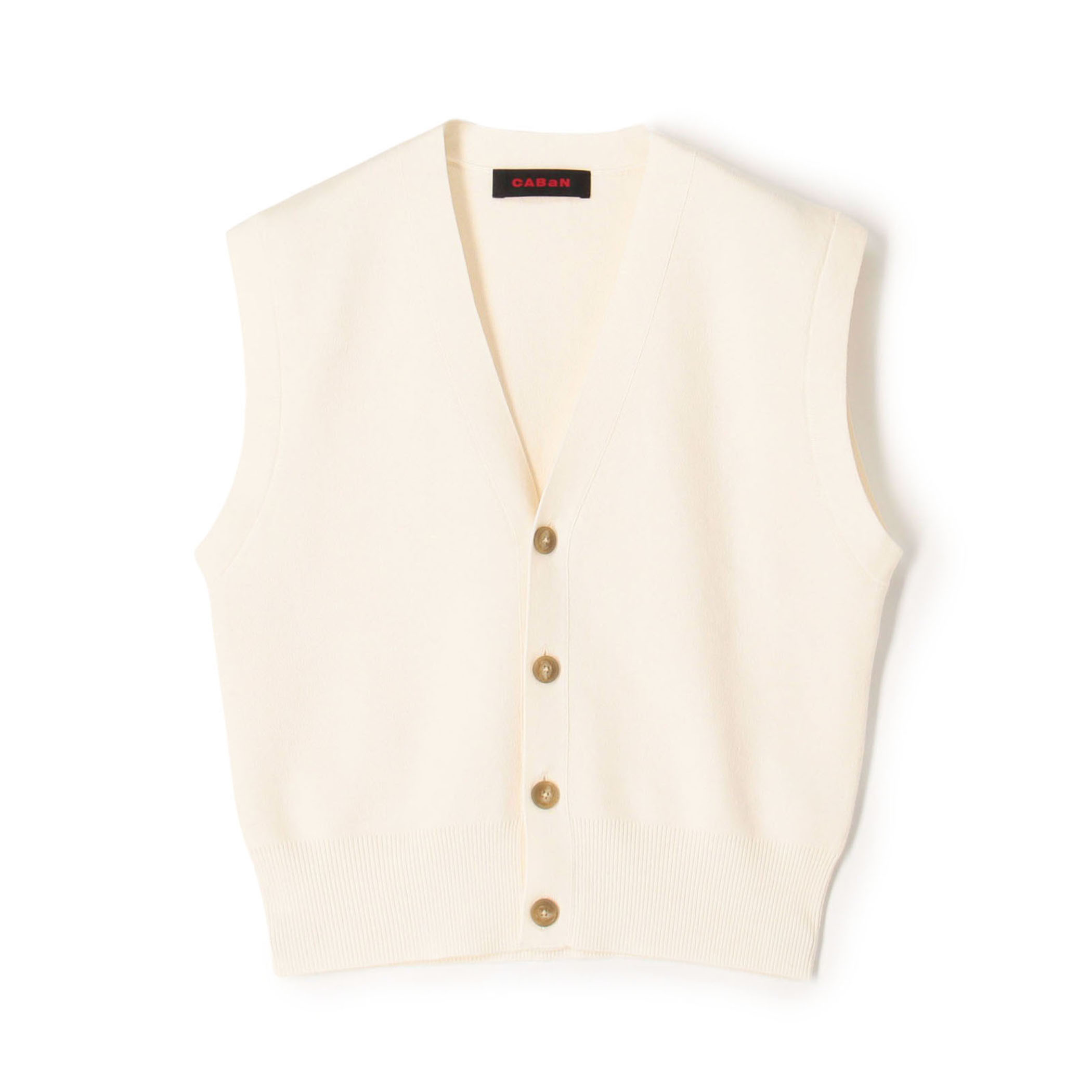 コットンカシミヤ Vネックドロップショルダーベスト