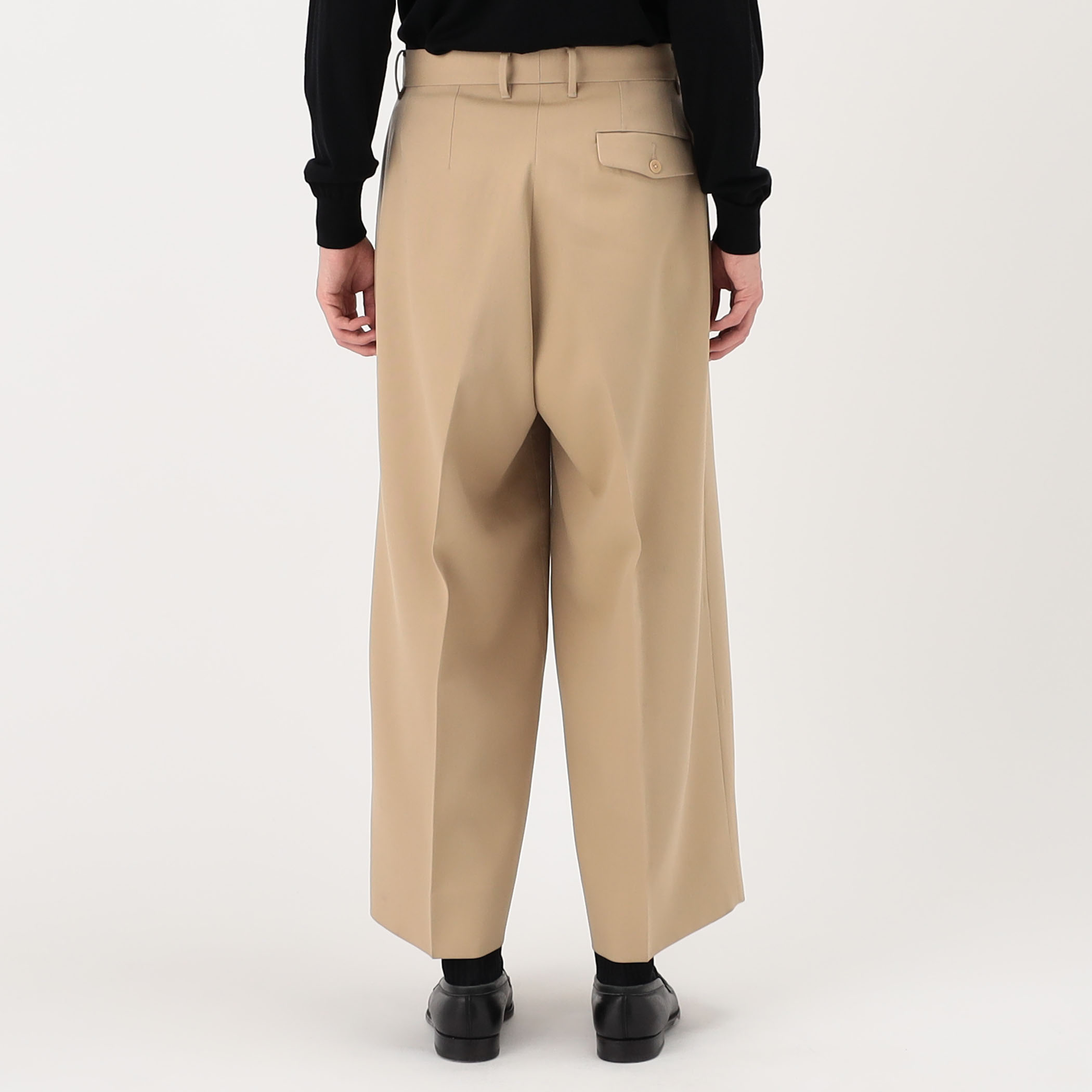 HAVERSACK ATTIRE ウールギャバジン 2プリーツワイドパンツ