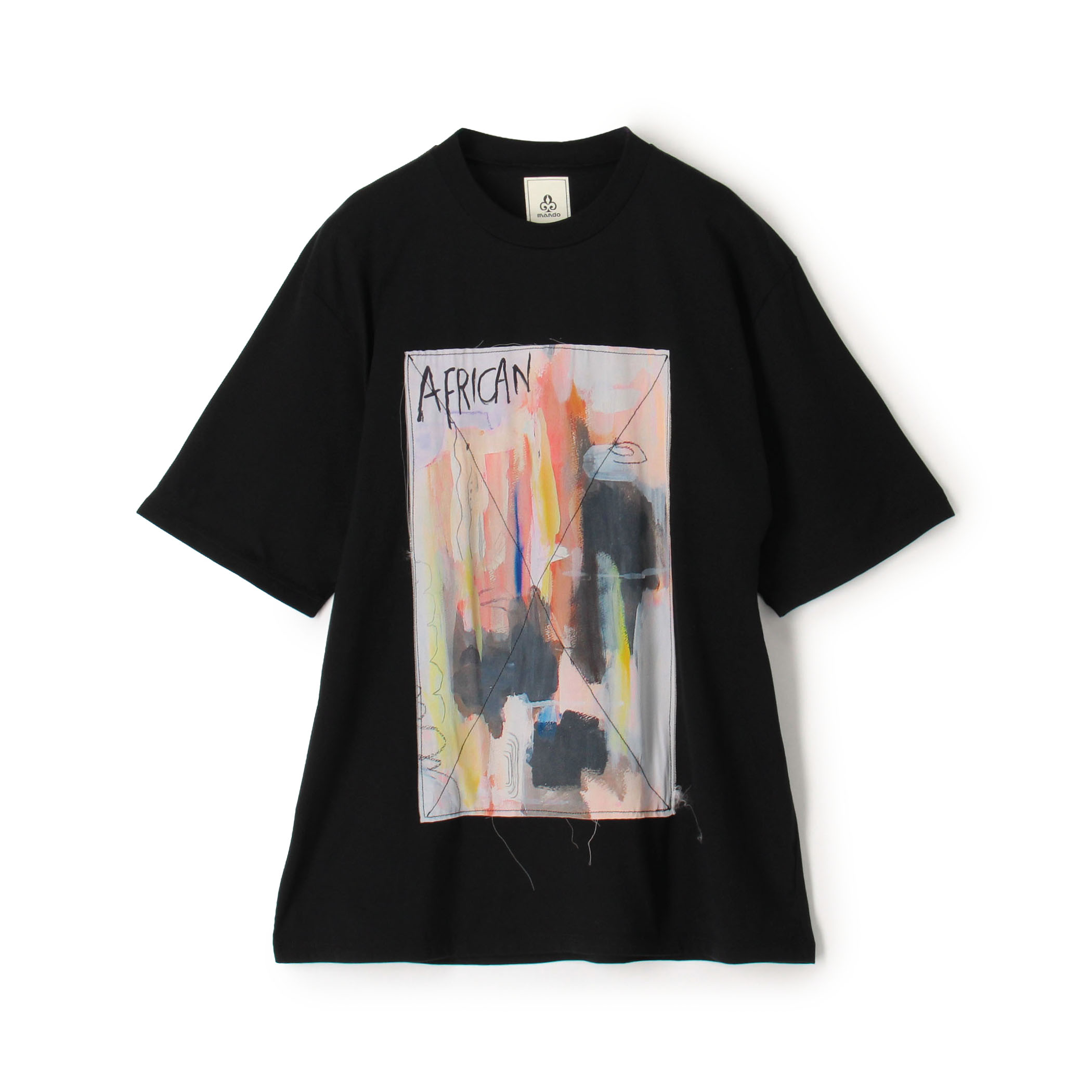 mando コットン シルクプリント Tシャツ