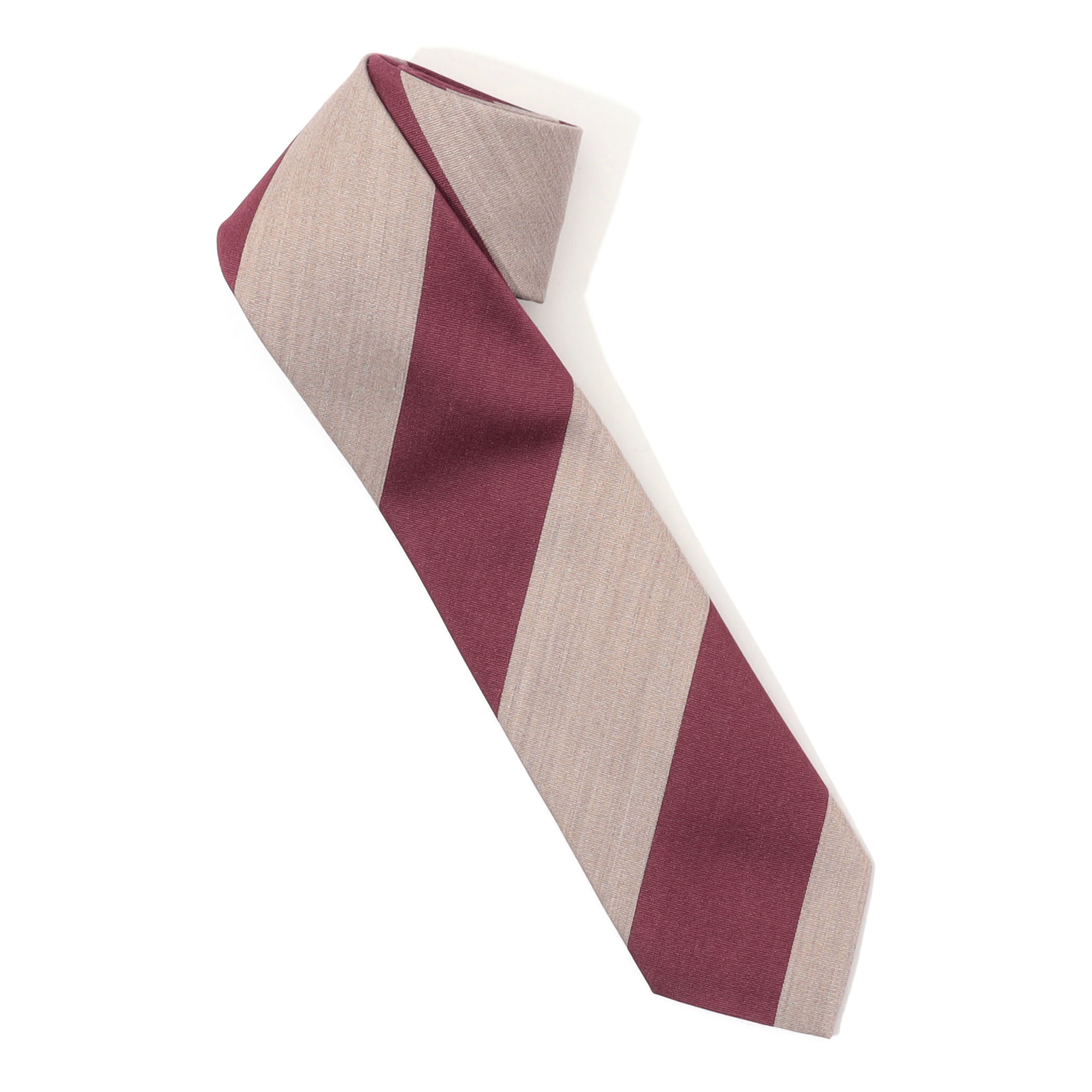 STEFANI BIGI シルクコットン ブロックストライプ（ワイドピッチストライプ） ネクタイ