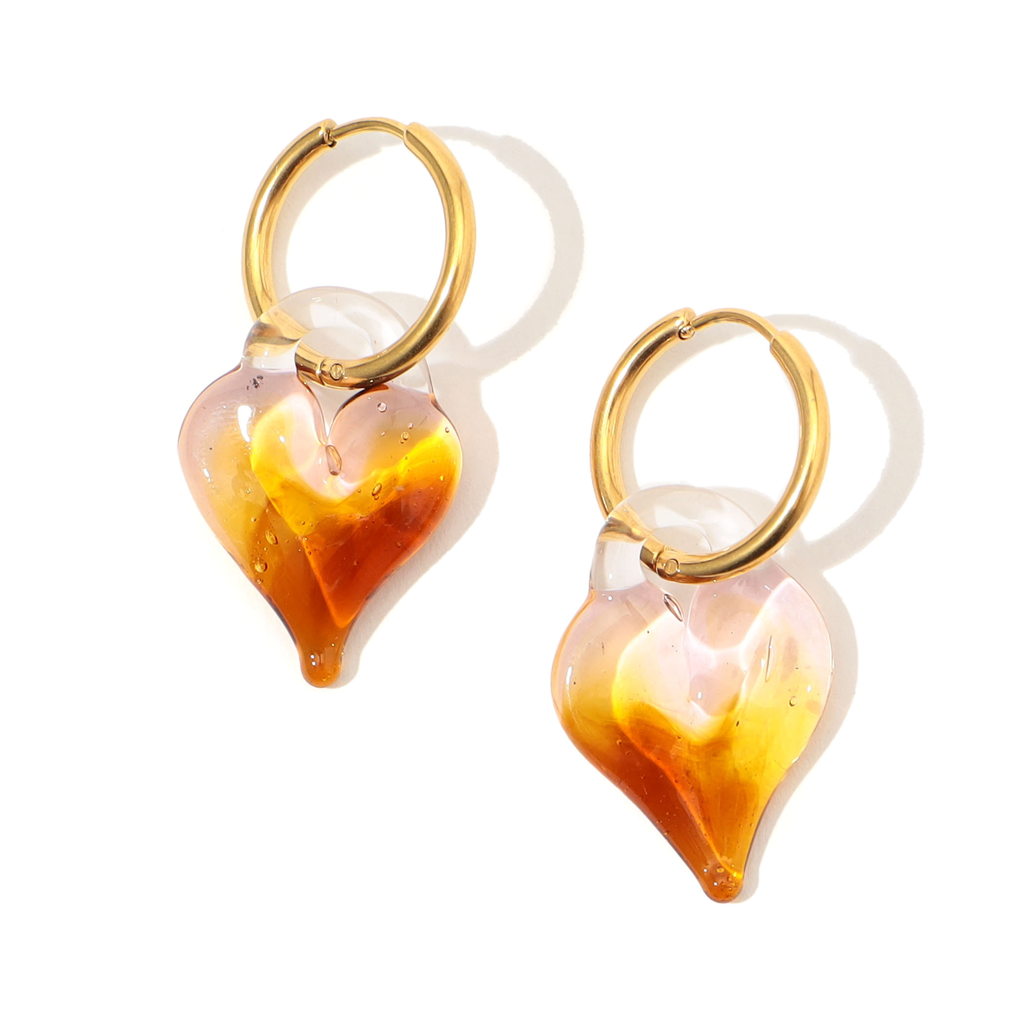 LEVENS HEART OF GLASS HOOPS ピアス-