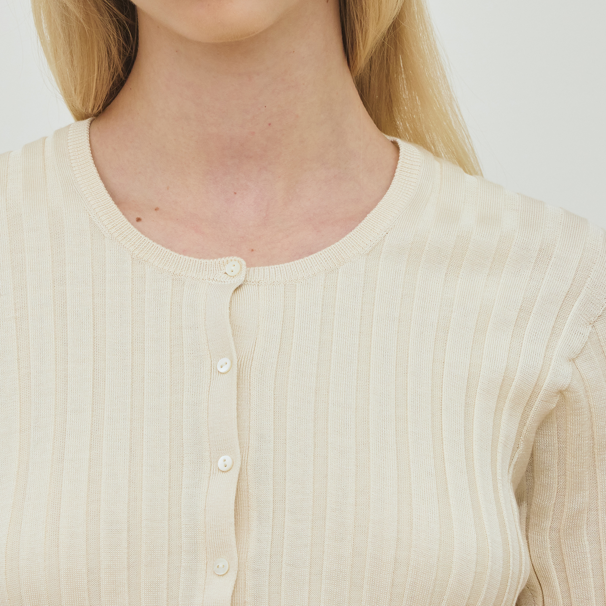 専用　HERMES　ハーフシルク/リブニットカーディガン 専用 HERMES ハーフシルク/リブニットカーディガン リブニット