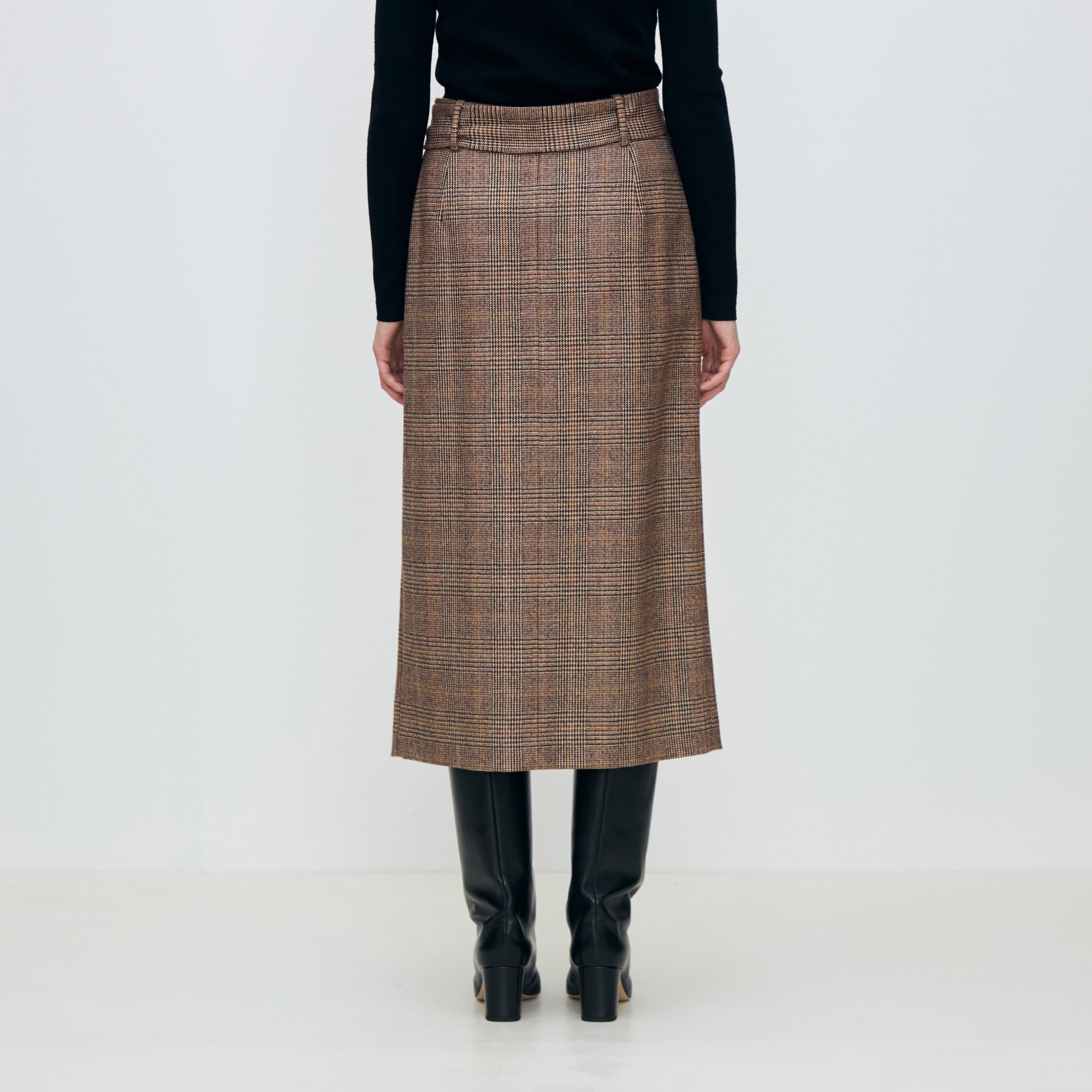 シックバーガンディー アシンメトリータックスカート