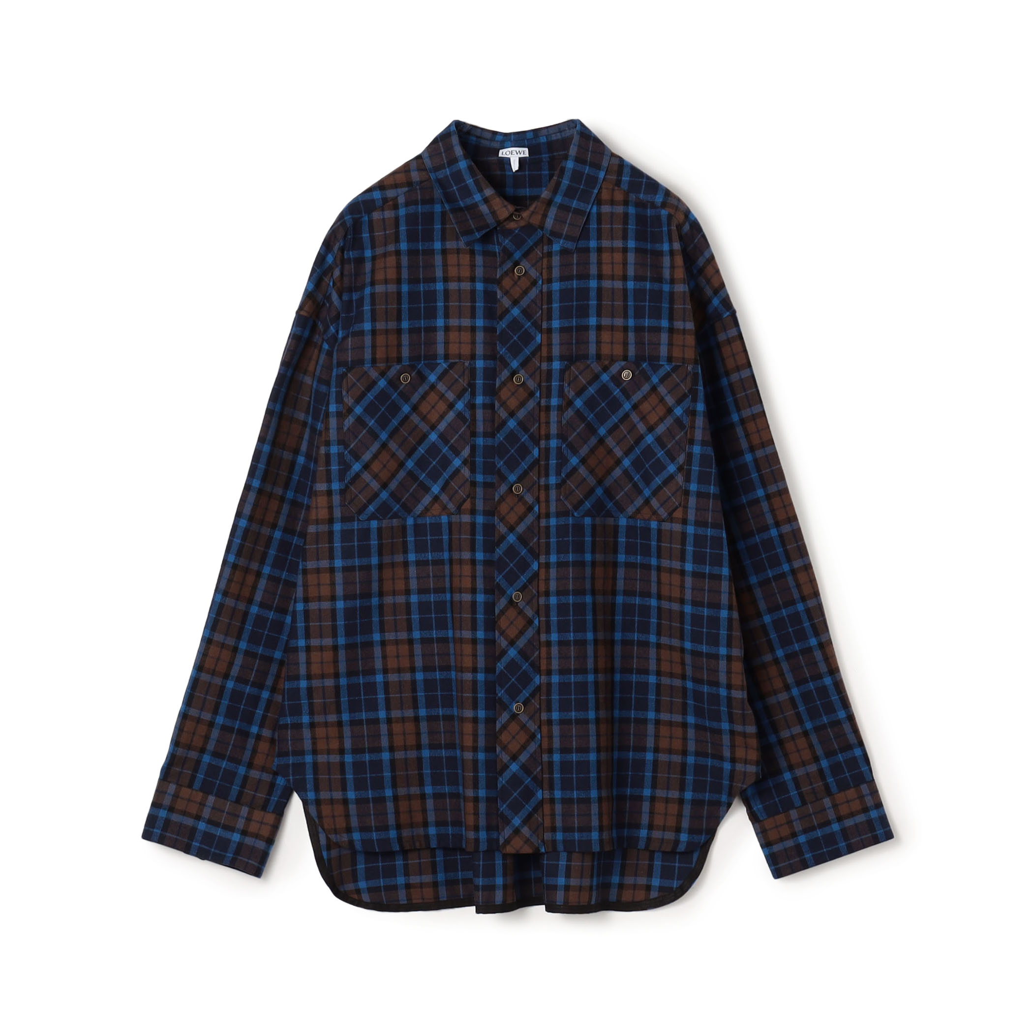 LOEWE コットン チェック オーバーシャツ