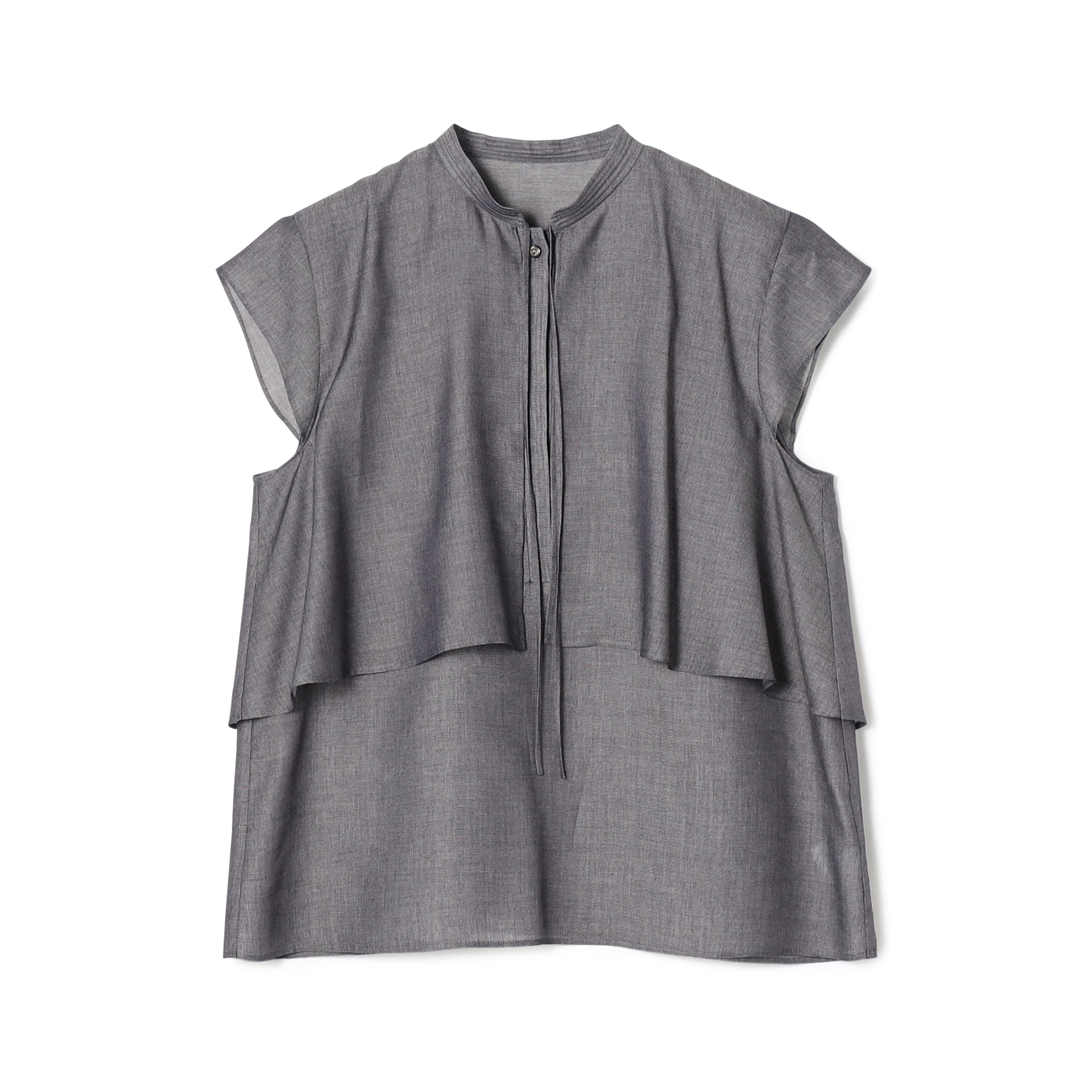 レーヨンキュプラシャンブレー レイヤードブラウス