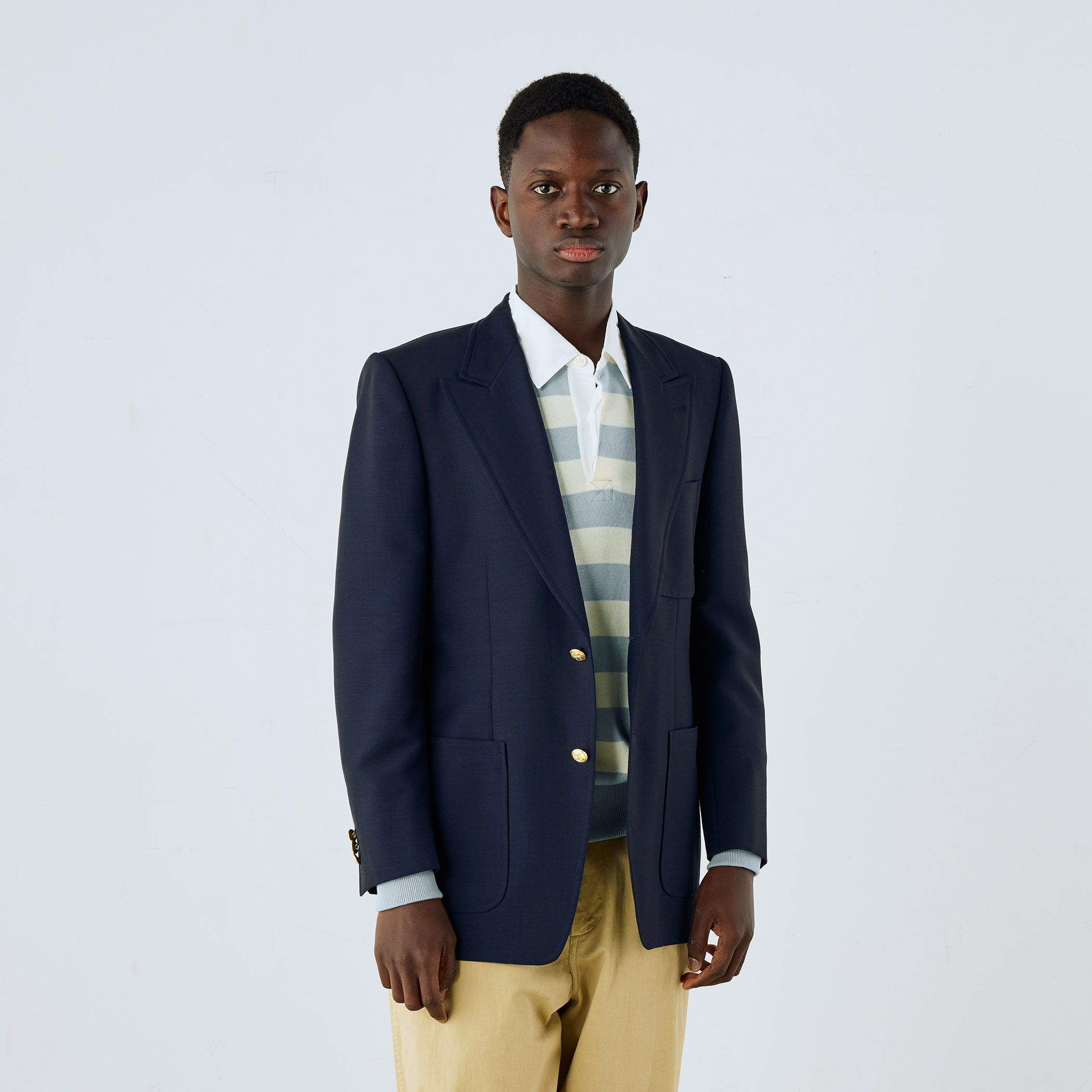 トゥモローランド DORMEUIL ウールモヘヤホップサック ブレザー ウールホップサック 段返り3Bビッグブレザージャケット