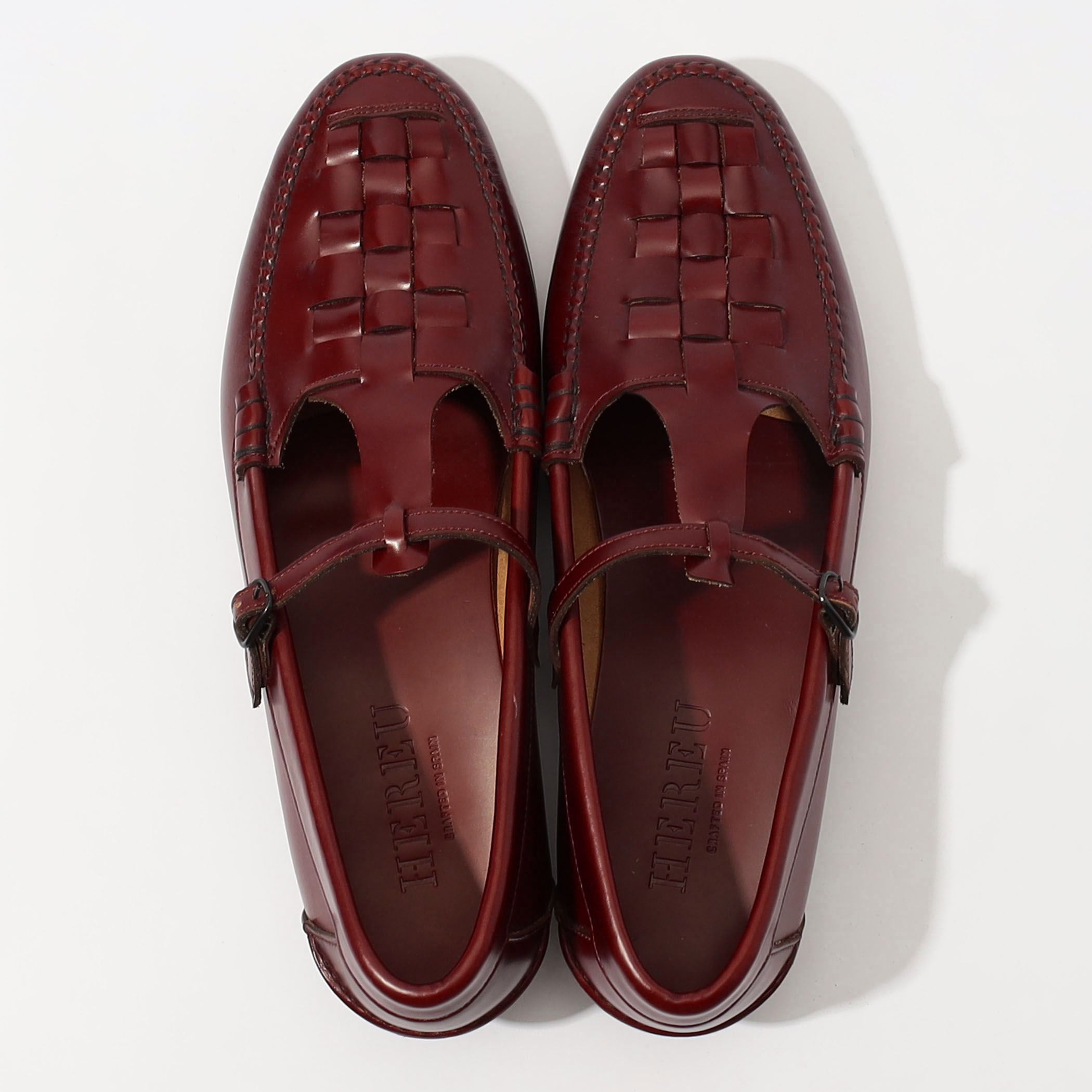 HEREU MAQUEDA Interwoven T-bar Loafer ストラップローファー