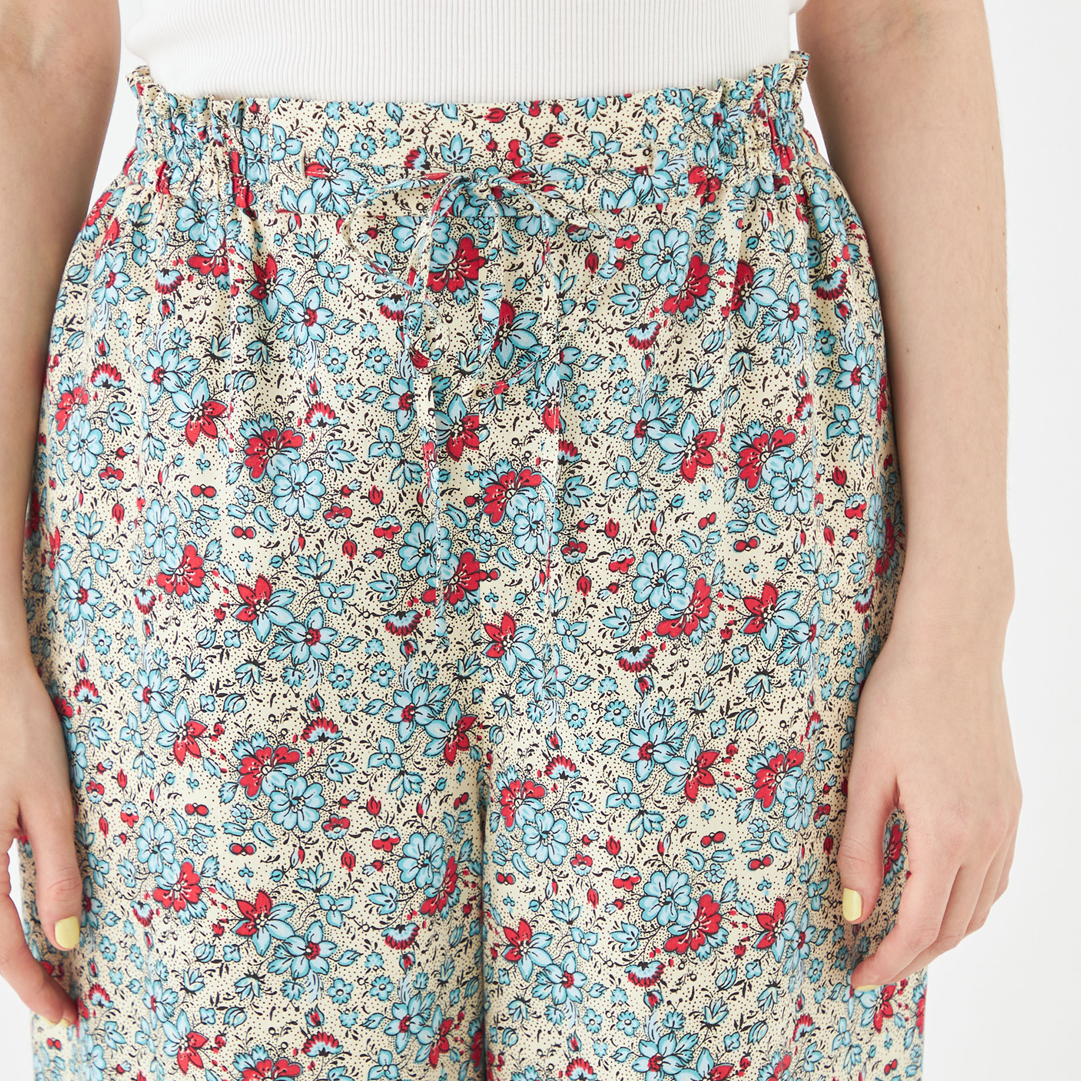 レーヨンブロードプリント イージーストレートパンツ