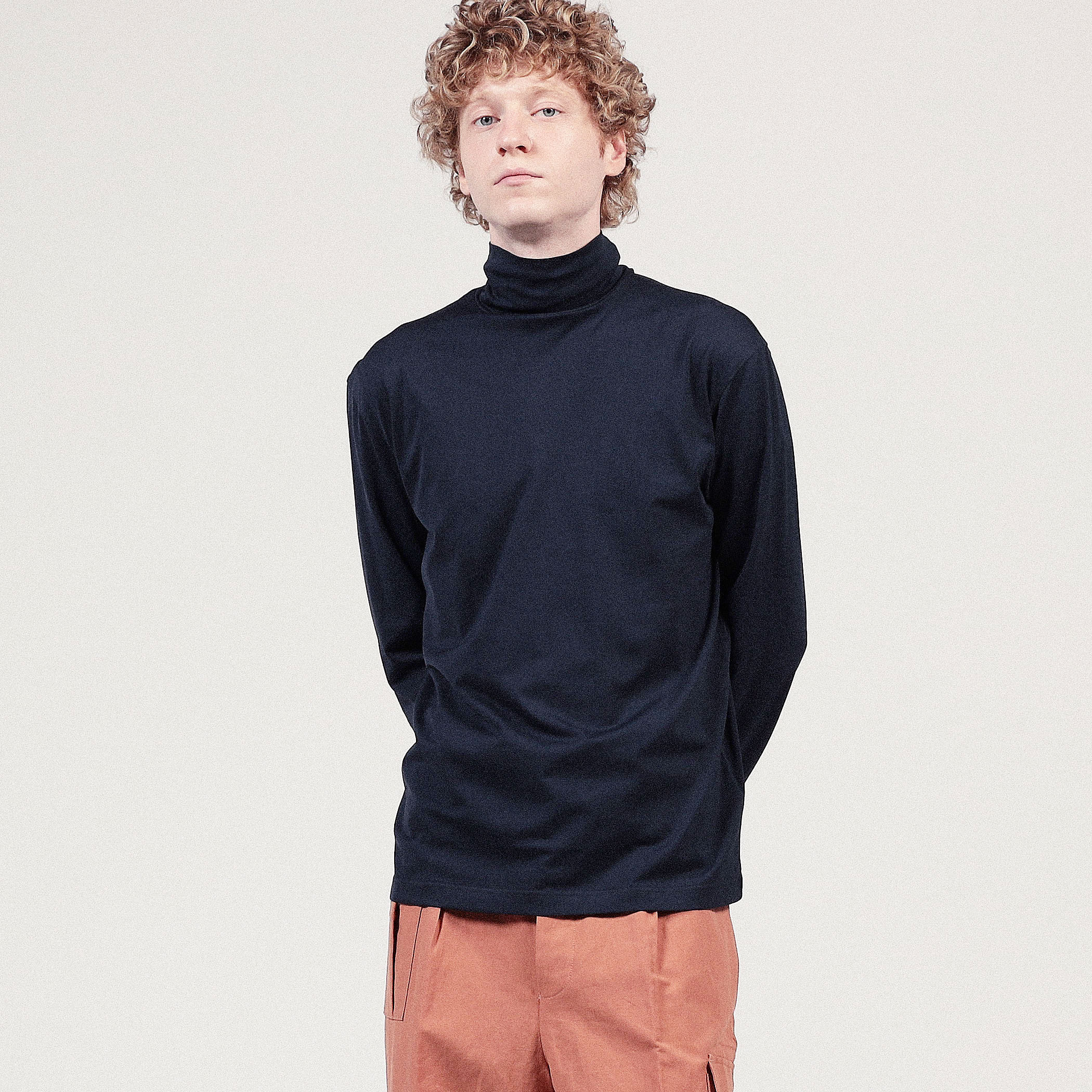 【未使用】SUNSPEL コットン ロングスリーブ ロールネック ホワイト M ロングスリーブロールネックTシャツ(MEN) 全3色 | BRITISH MADE