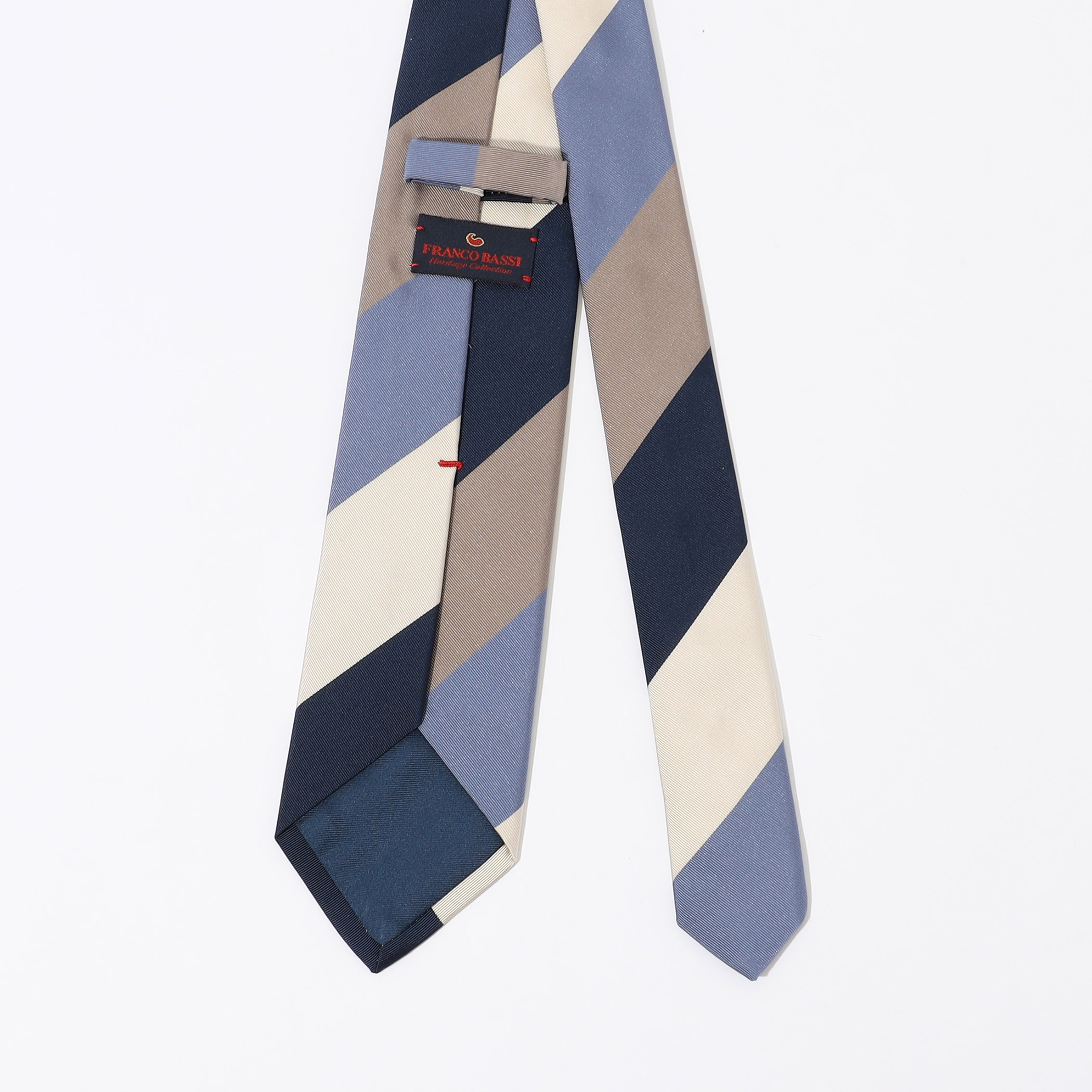 FRANCO BASSI シルクジャガード レジメンタルストライプネクタイ