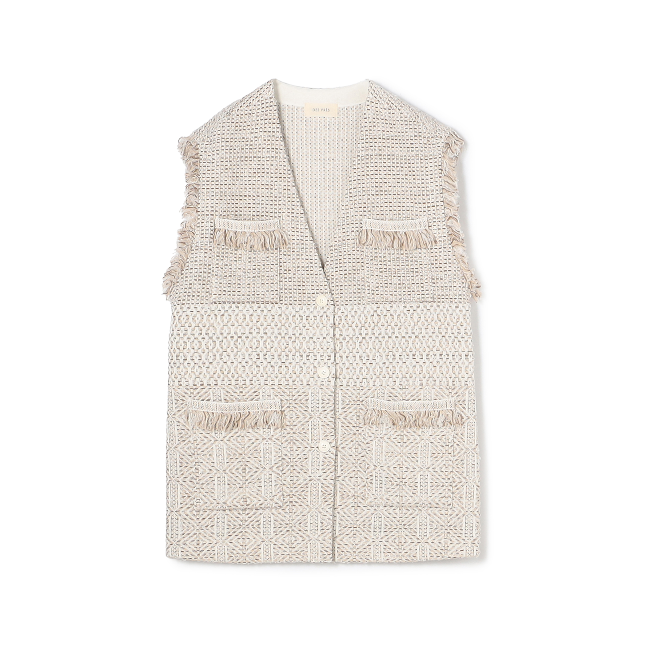 インレイパターン ニットジレ