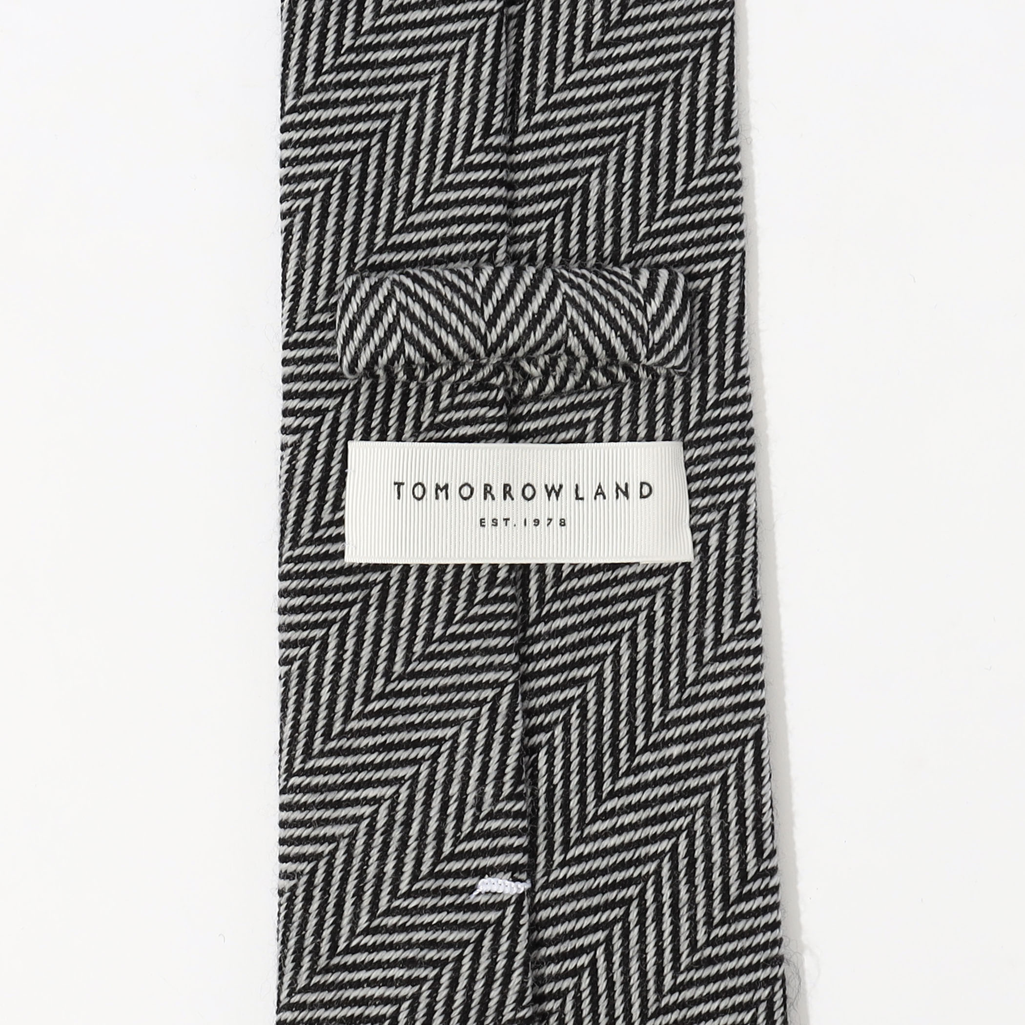 トゥモローランド ネクタイ TOMORROWLAND ウールシルク ヘリンボーン柄ネクタイ｜トゥモローランド