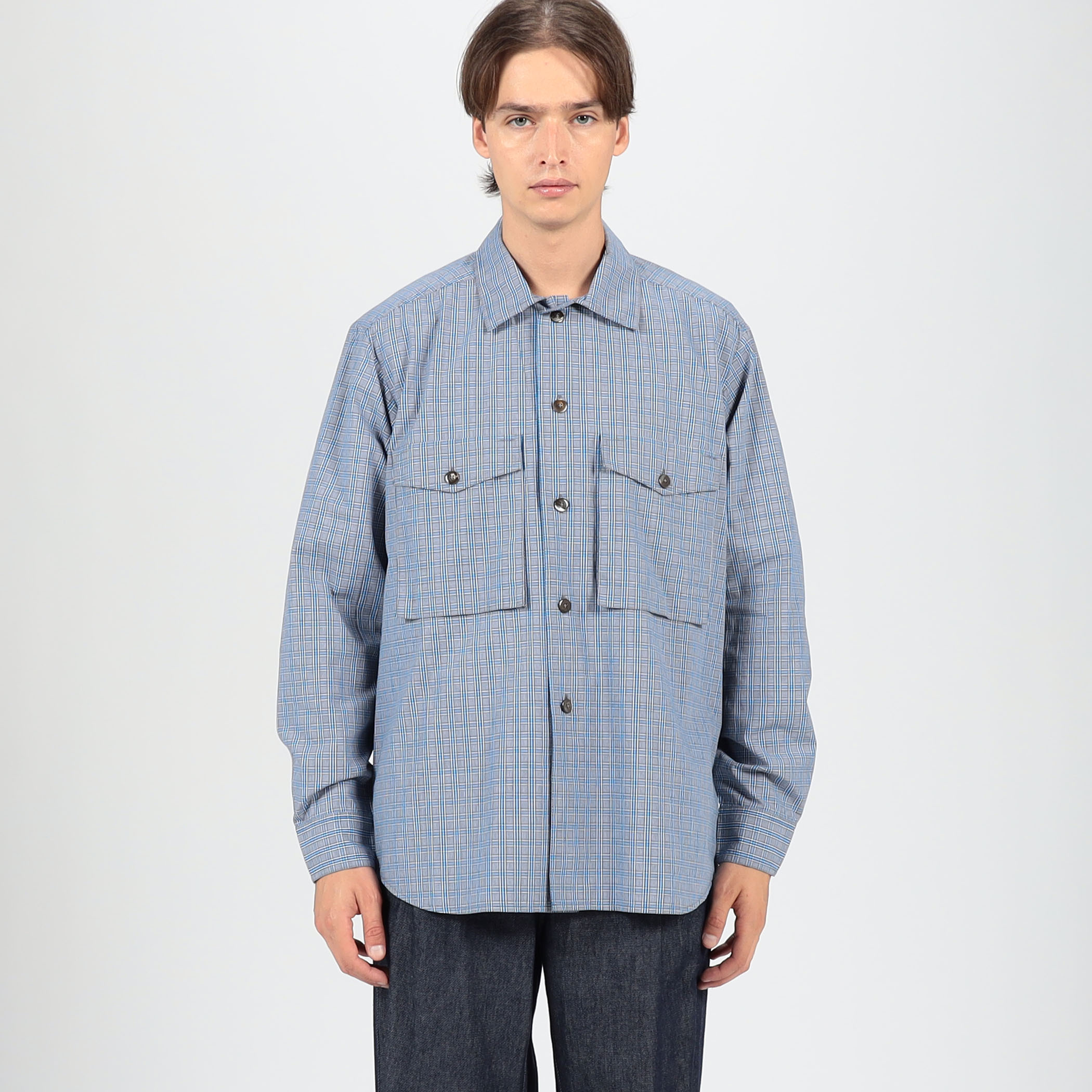 JAN MACHENHAUER Ziggy Shirt コットンダブルポケット チェックシャツ