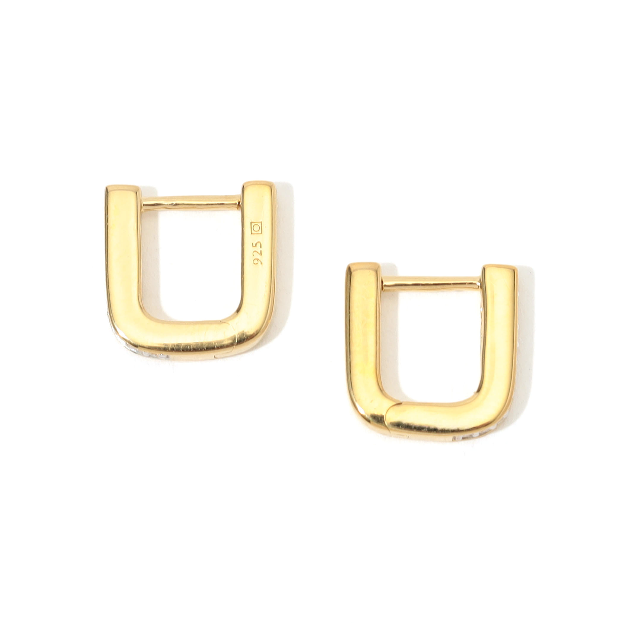 Otiumberg. Pave Edged Square フープピアス