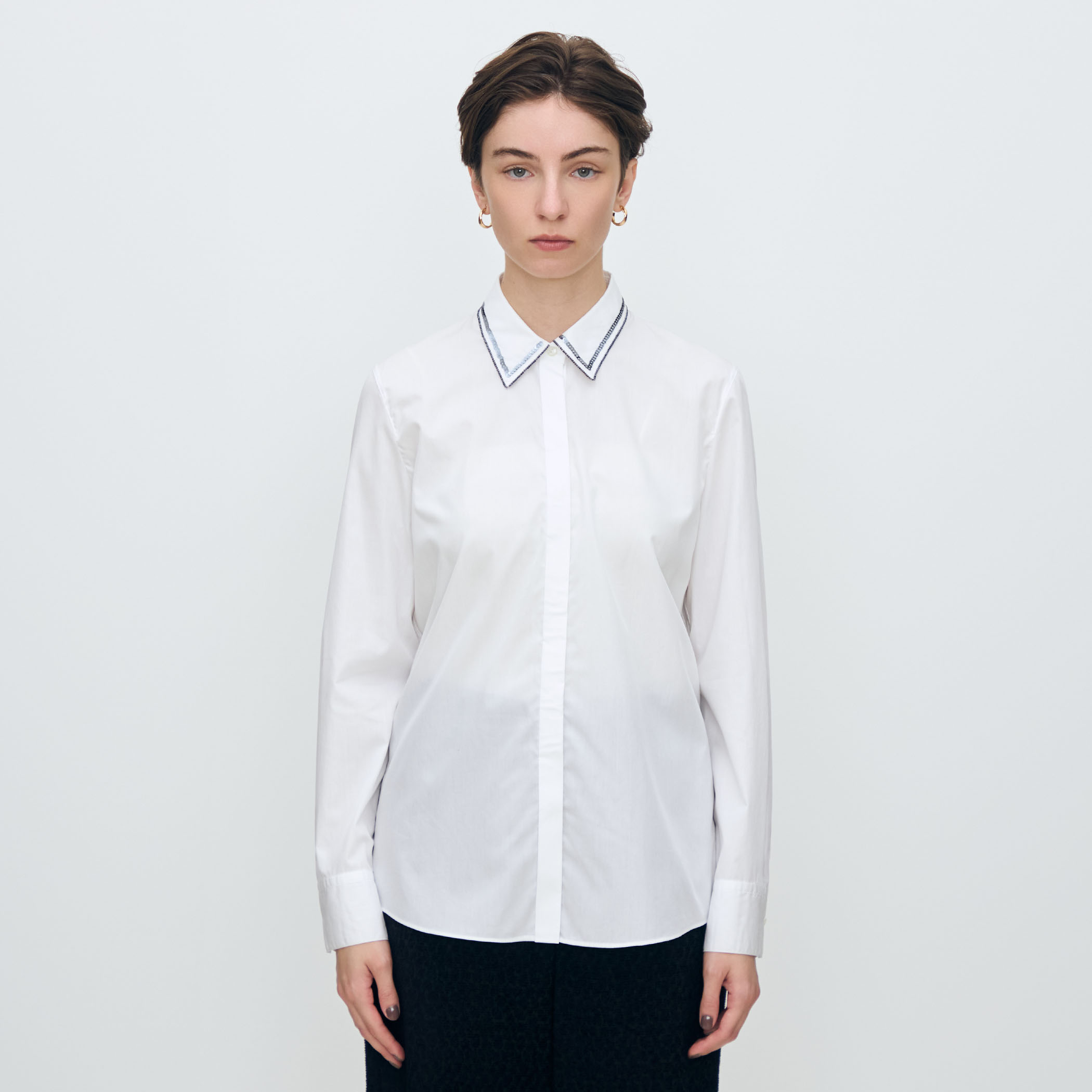 スーピマブロード スパンコールカラーシャツ｜トゥモローランド 公式通販